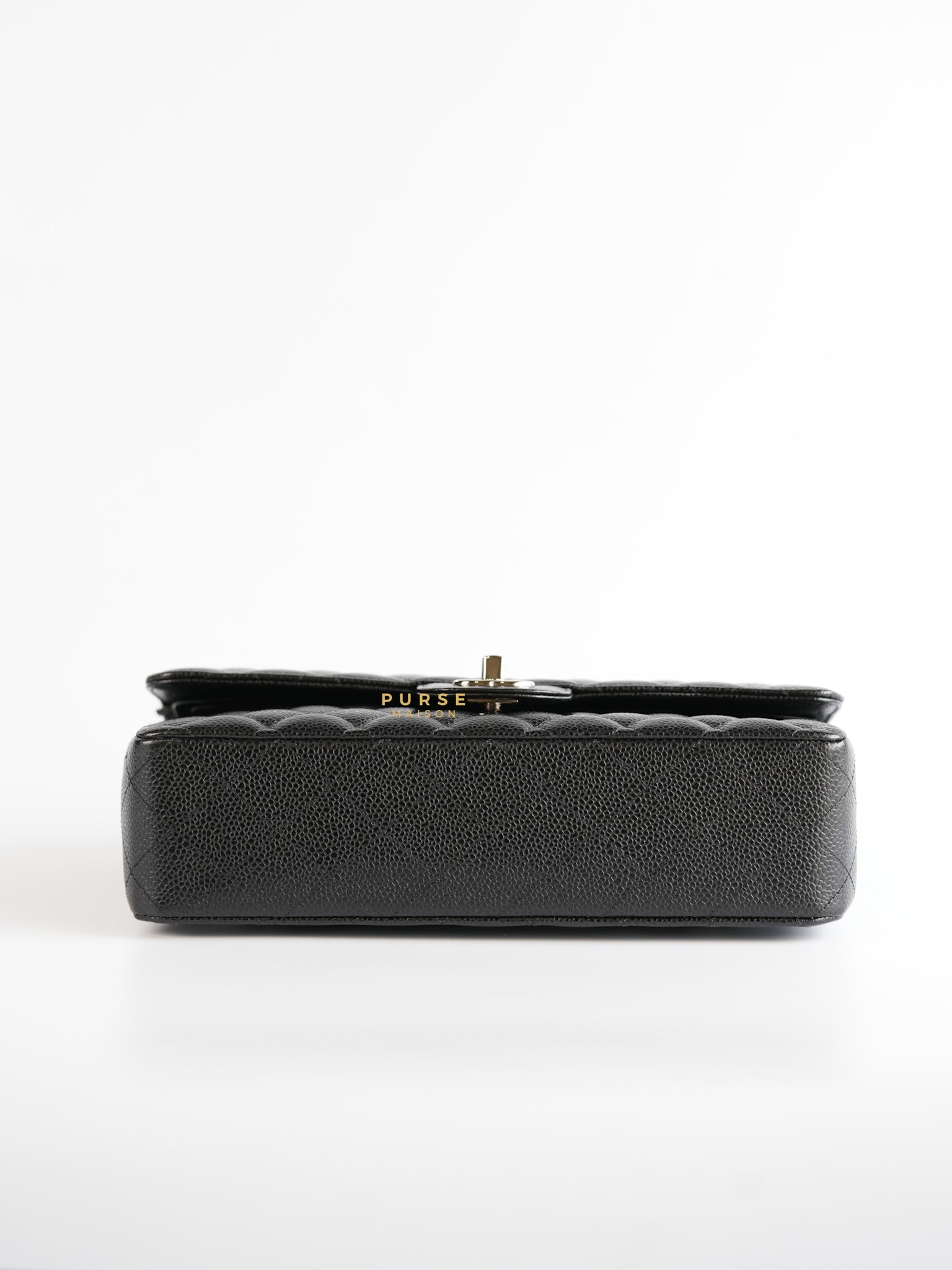 Classic Double Flap Medium Black Caviar Leather & Silver Hardware Series 28 | Purse Maison Luxury Bags Shop