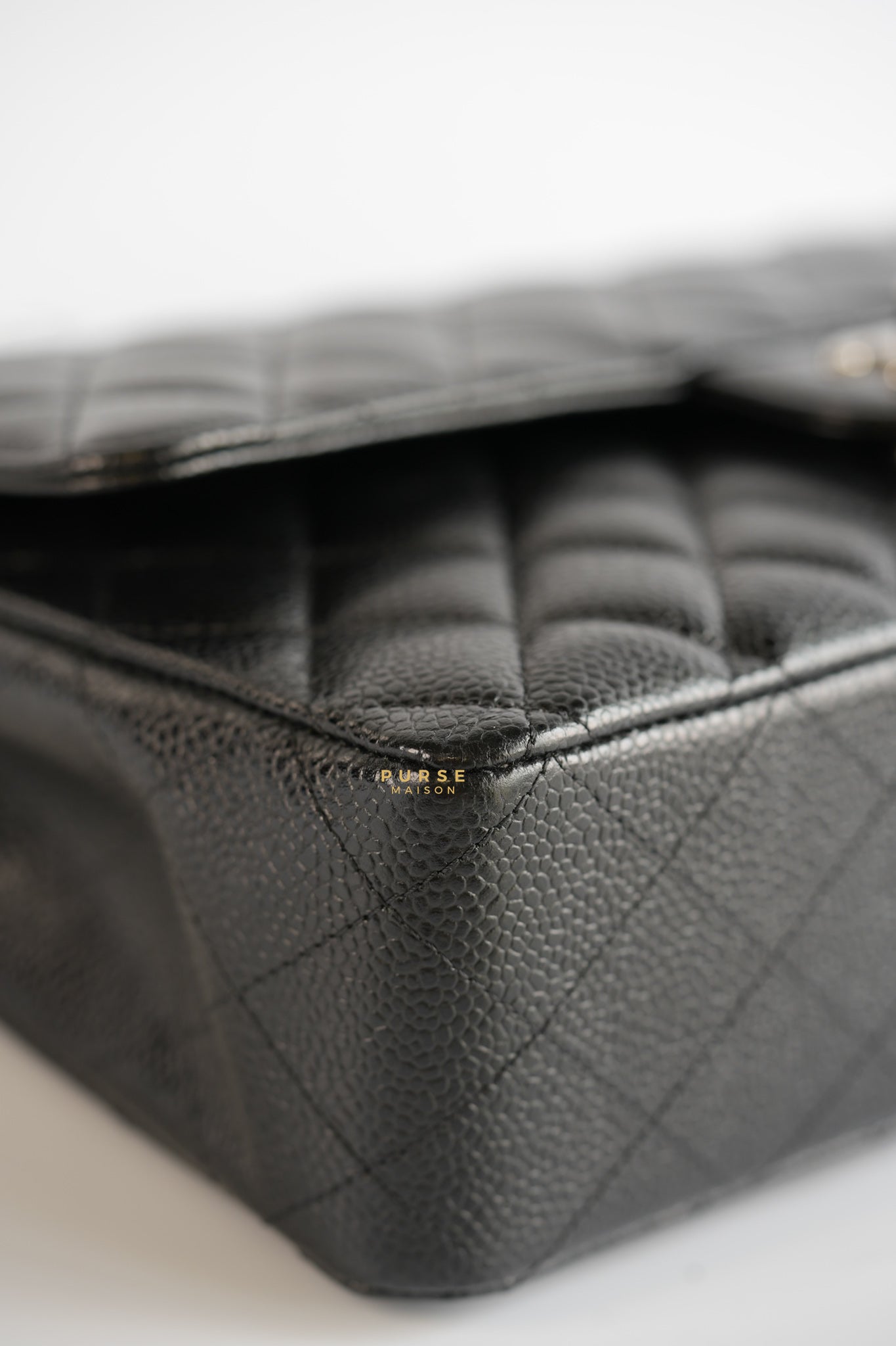 Classic Double Flap Medium Black Caviar Leather & Silver Hardware Series 28 | Purse Maison Luxury Bags Shop