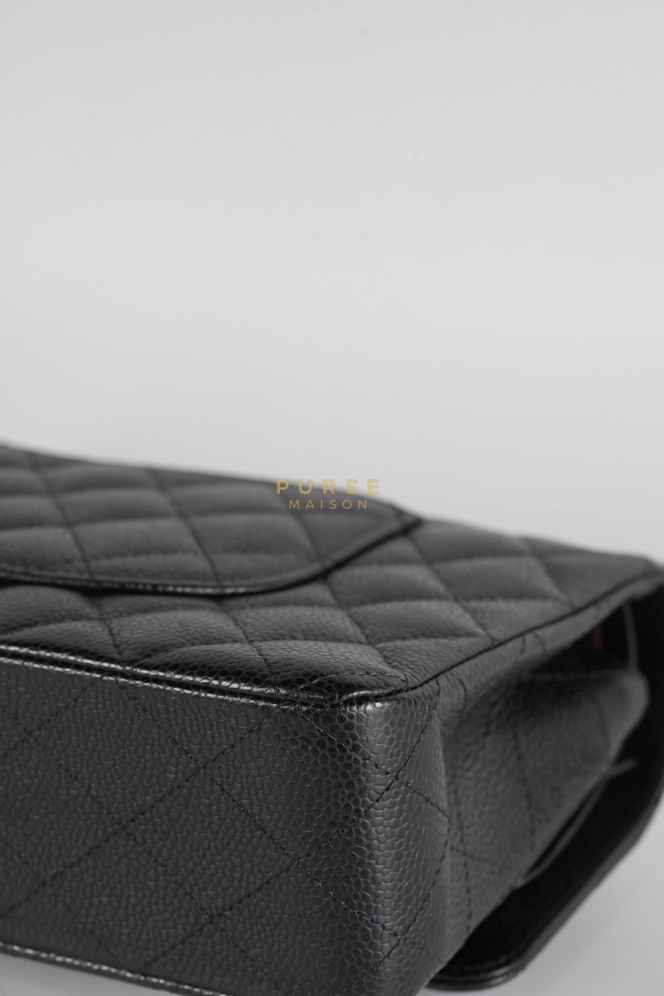 Classic Double Flap Medium Black in Quilted Caviar Leather and Gold Hardware Series 30 | Purse Maison Luxury Bags Shop