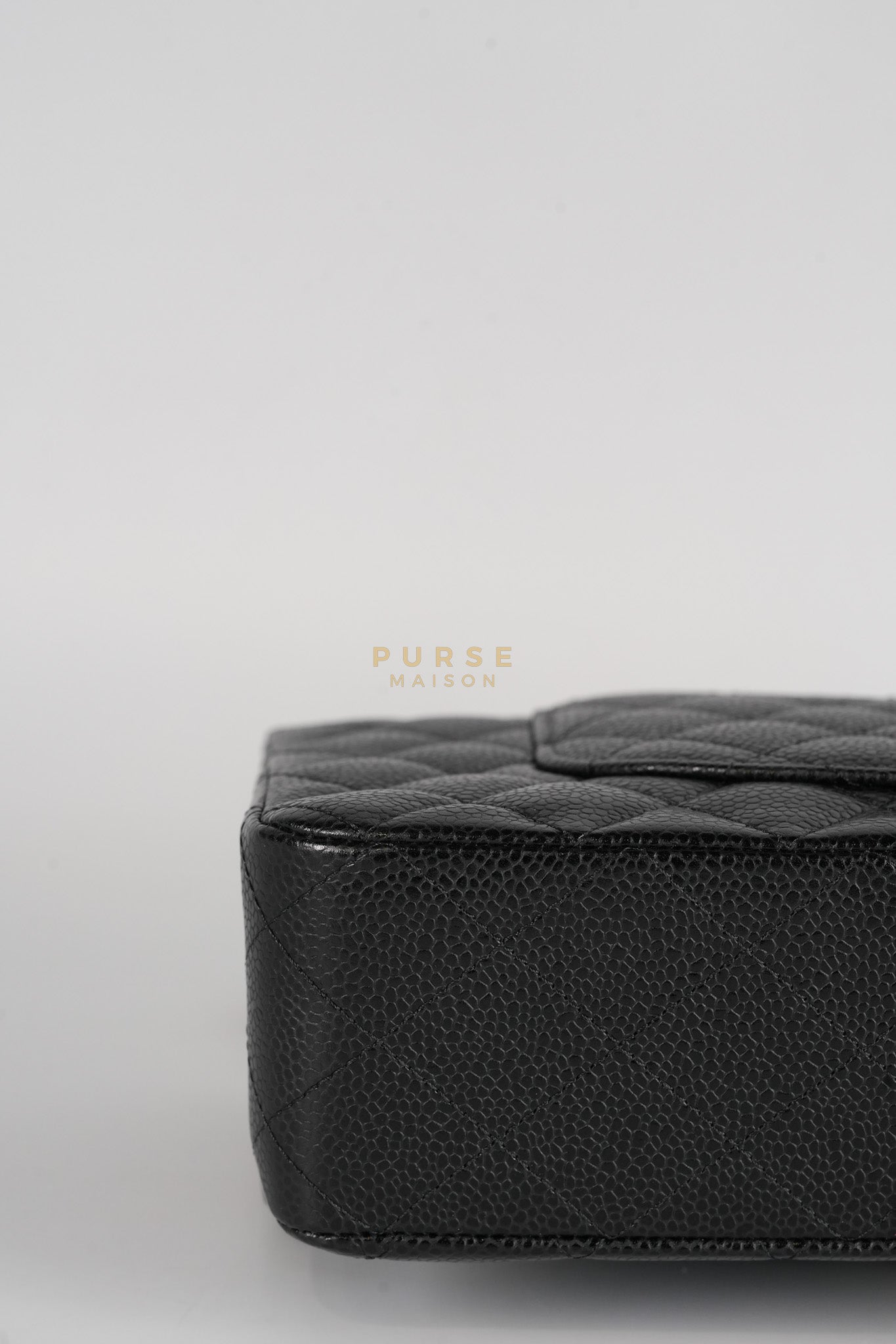 Classic Double Flap Medium Black in Quilted Caviar Leather and Gold Hardware Series 30 | Purse Maison Luxury Bags Shop