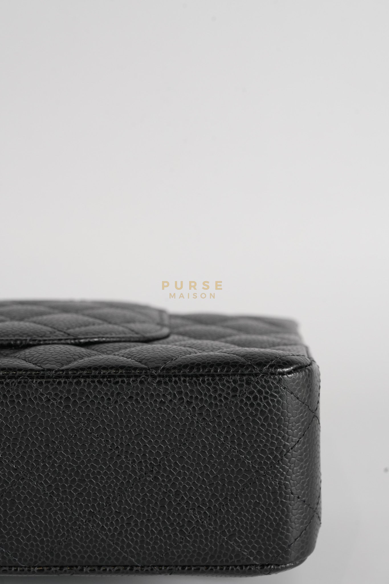 Classic Double Flap Medium Black in Quilted Caviar Leather and Gold Hardware Series 30 | Purse Maison Luxury Bags Shop