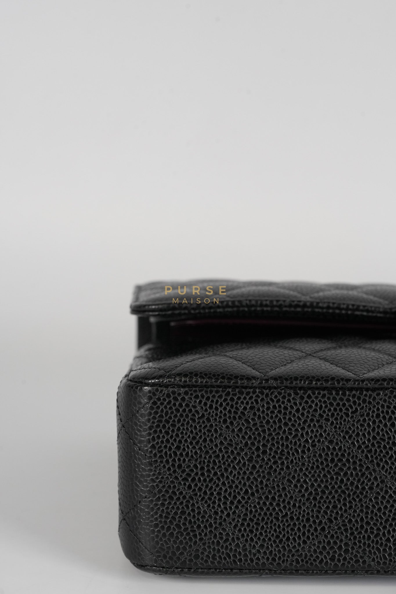 Classic Double Flap Medium Black in Quilted Caviar Leather and Gold Hardware Series 30 | Purse Maison Luxury Bags Shop