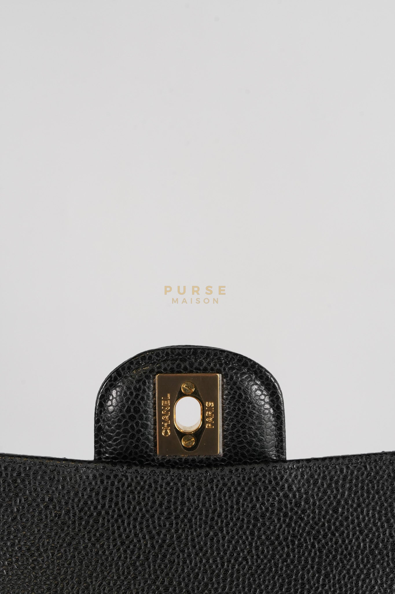 Classic Double Flap Medium Black in Quilted Caviar Leather and Gold Hardware Series 30 | Purse Maison Luxury Bags Shop