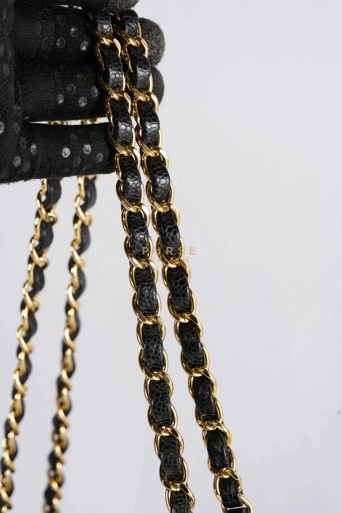 Classic Double Flap Medium Black in Quilted Caviar Leather and Gold Hardware Series 30 | Purse Maison Luxury Bags Shop