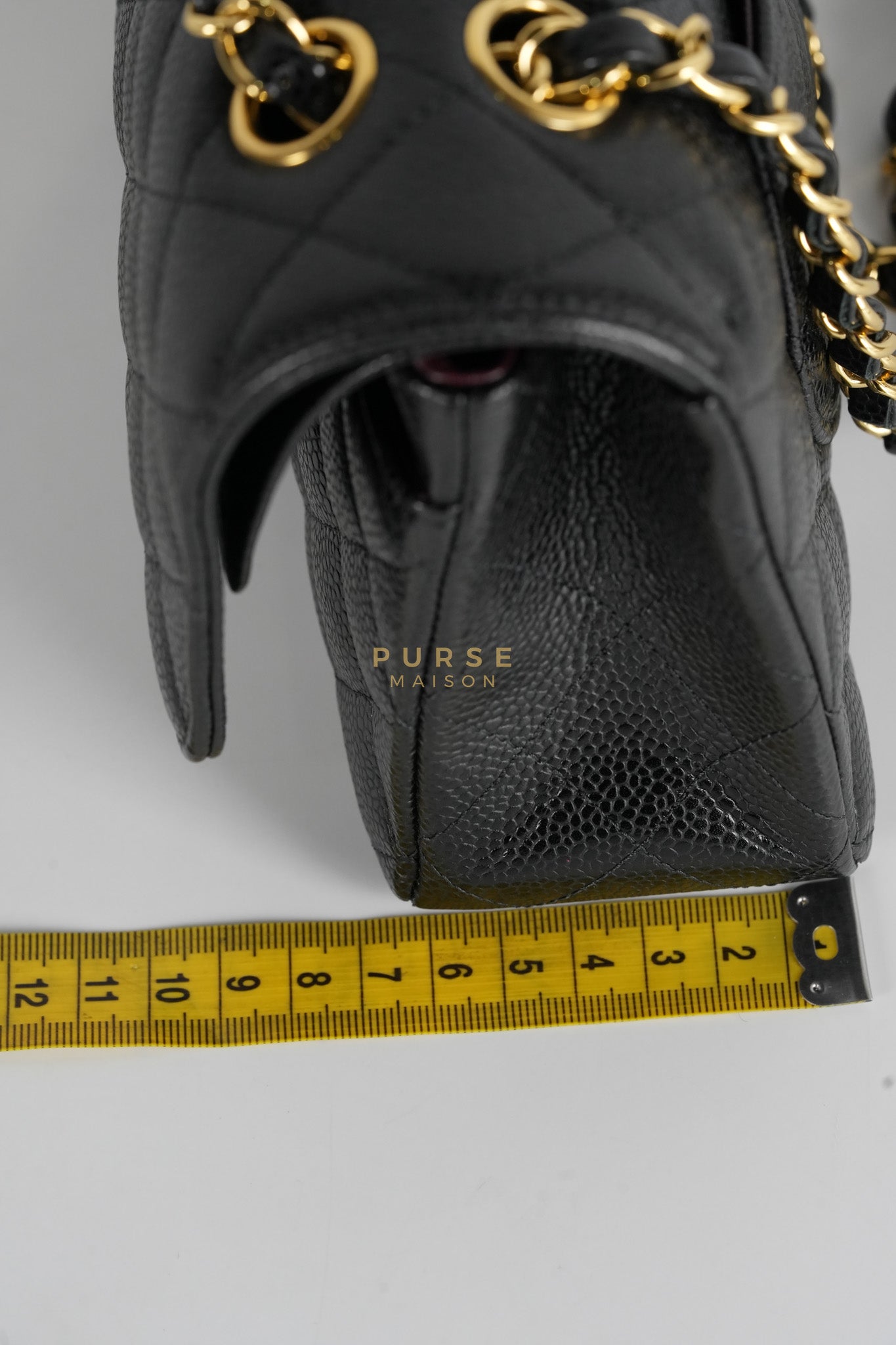 Classic Double Flap Medium Black in Quilted Caviar Leather and Gold Hardware Series 30 | Purse Maison Luxury Bags Shop