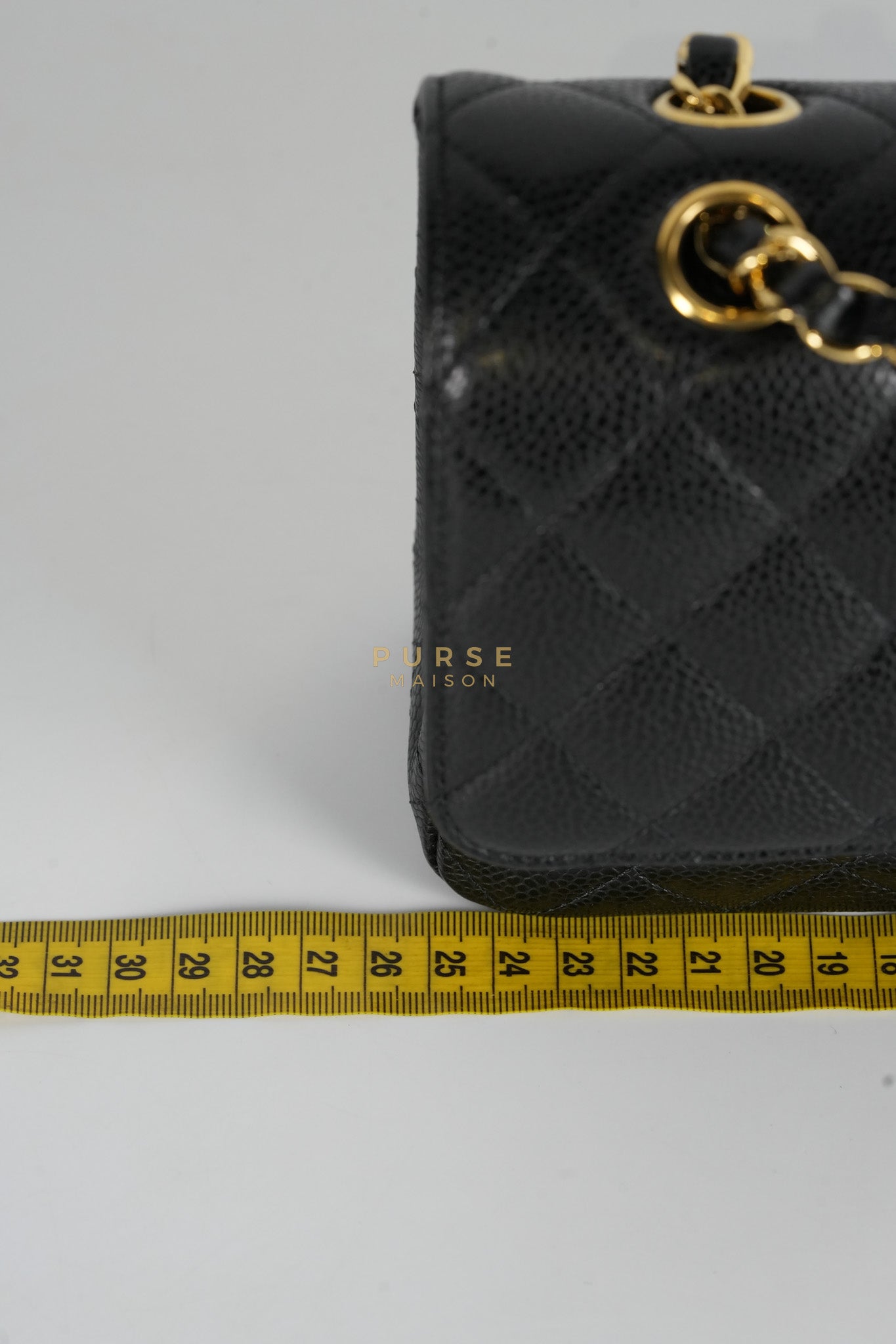 Classic Double Flap Medium Black in Quilted Caviar Leather and Gold Hardware Series 30 | Purse Maison Luxury Bags Shop
