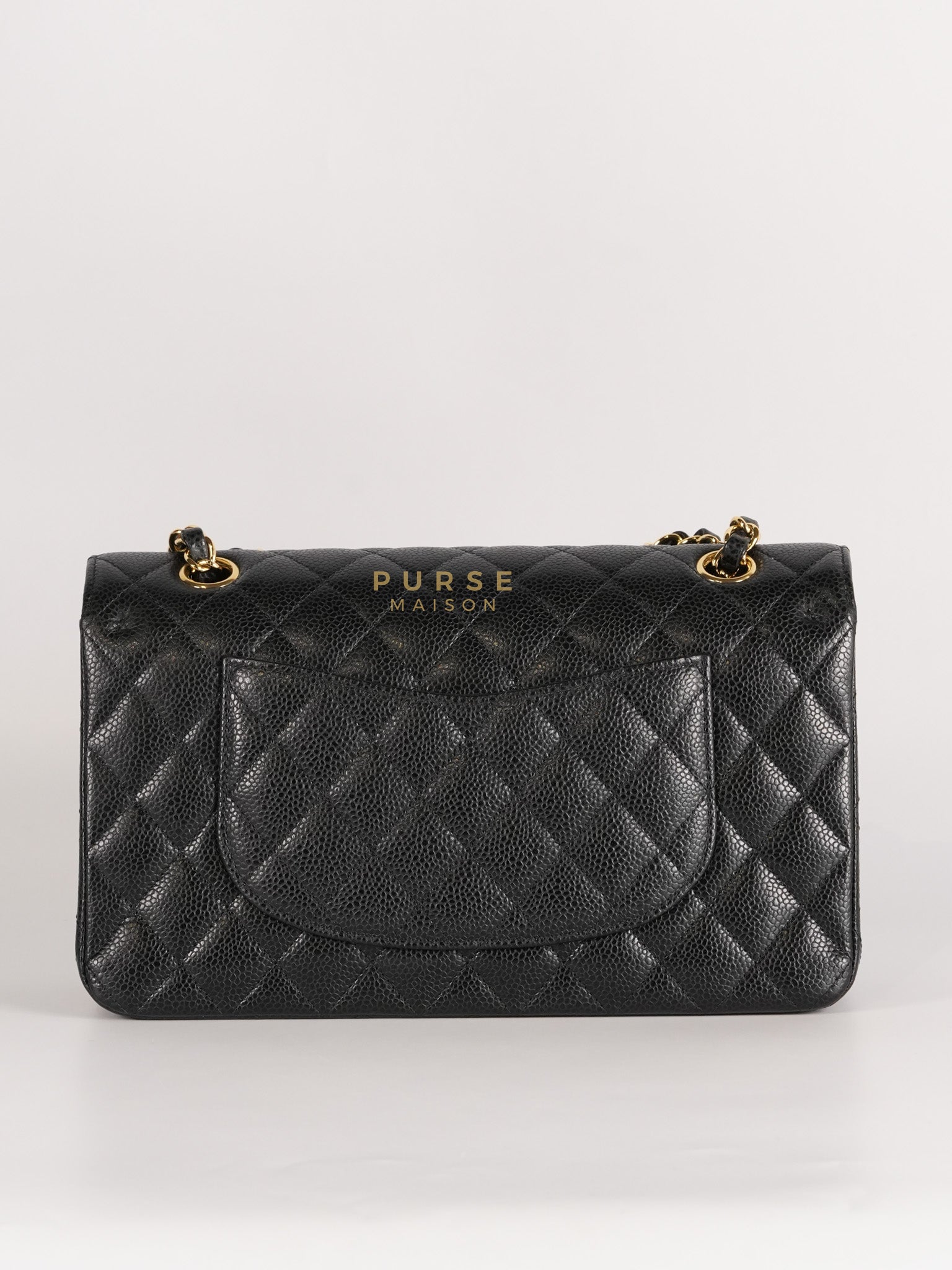 Classic Double Flap Medium Black in Quilted Caviar Leather and Gold Hardware Series 30 | Purse Maison Luxury Bags Shop