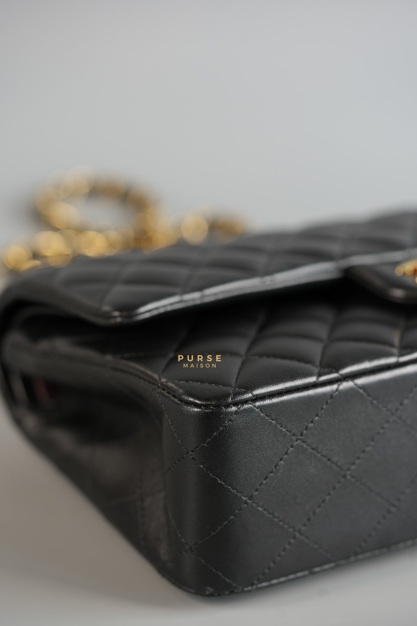 Classic Double Flap Medium Black Lambskin Leather and Gold Hardware Series 28 | Purse Maison Luxury Bags Shop