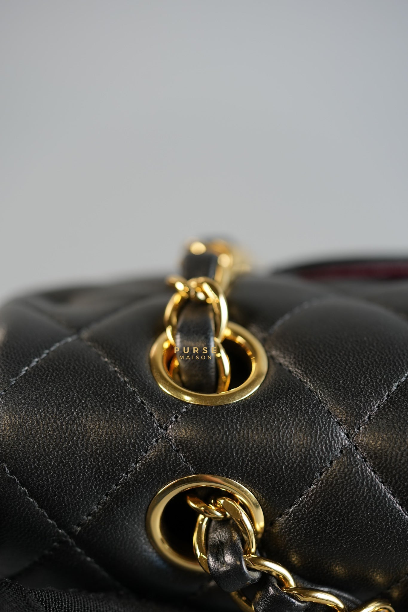 Classic Double Flap Medium Black Lambskin Leather and Gold Hardware Series 28 | Purse Maison Luxury Bags Shop