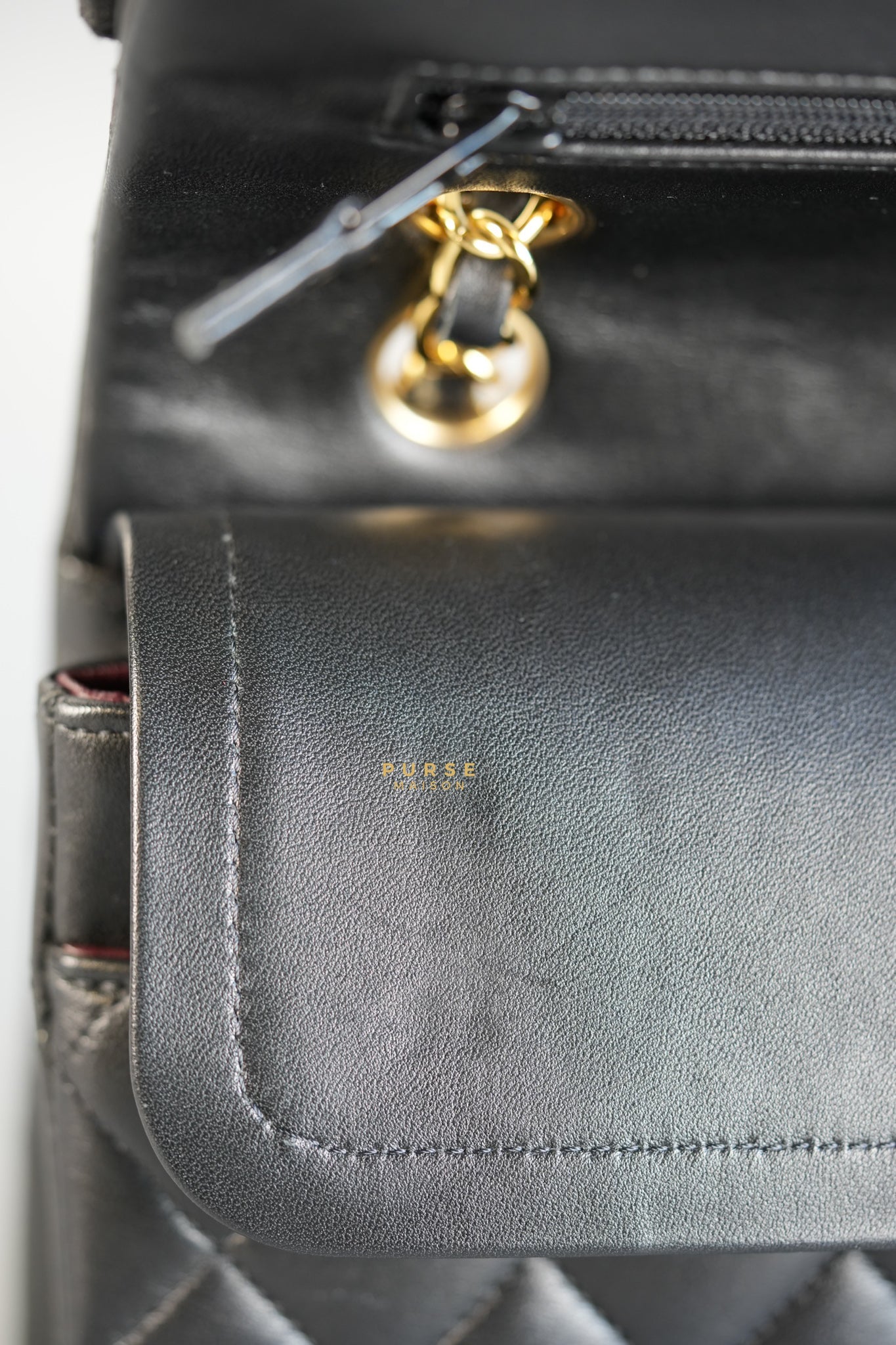 Classic Double Flap Medium Black Lambskin Leather and Gold Hardware Series 28 | Purse Maison Luxury Bags Shop