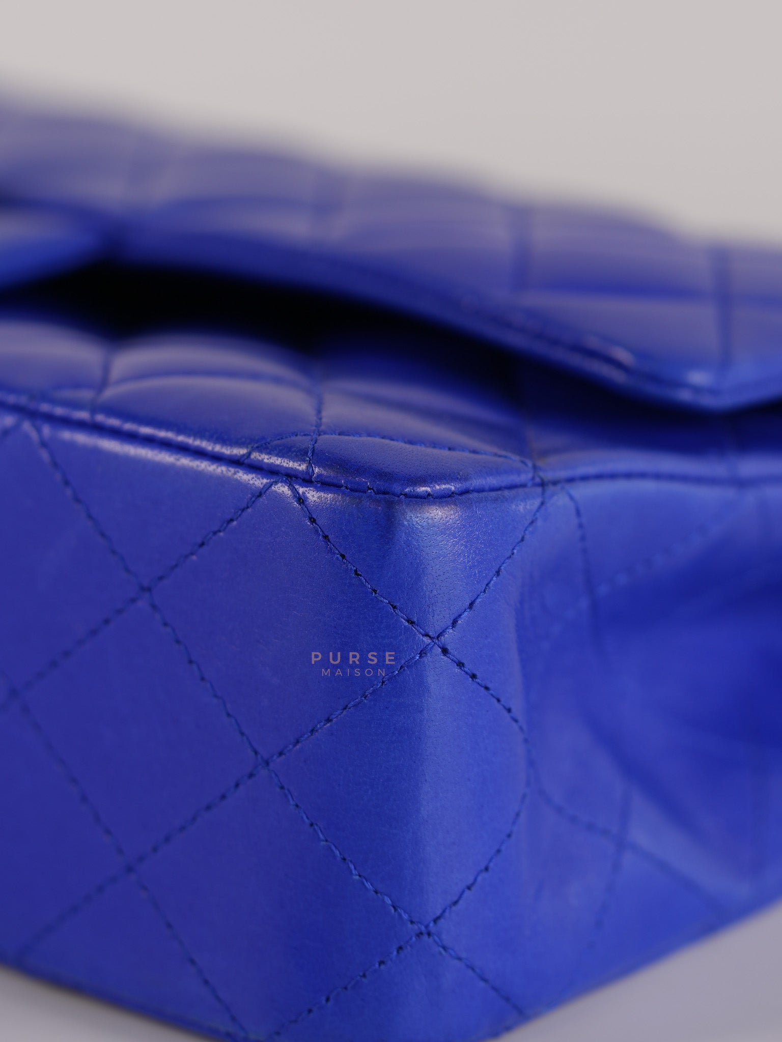 Classic Double Flap Medium Blue Lambskin Leather in Silver Hardware Series 13 | Purse Maison Luxury Bags Shop