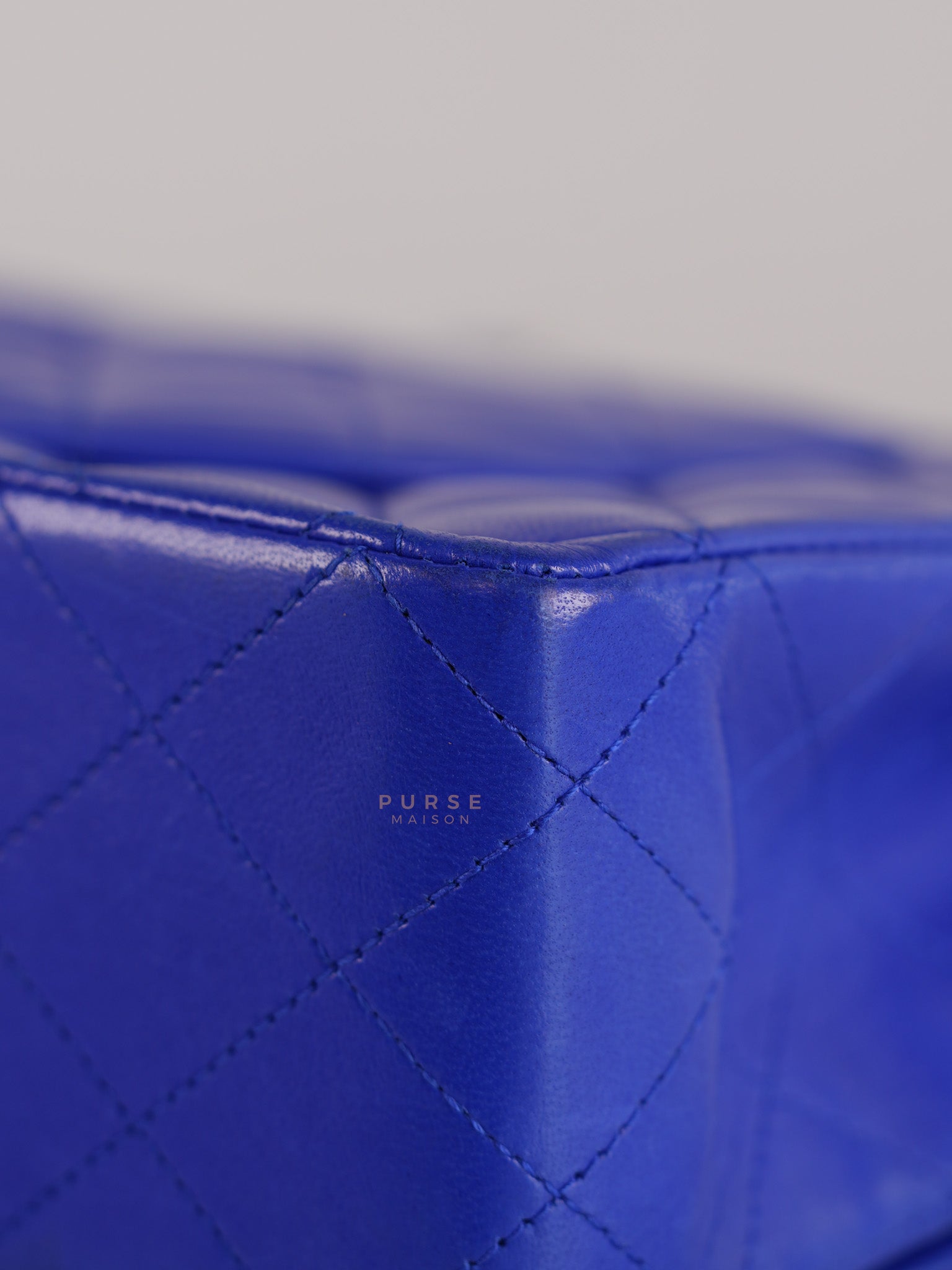 Classic Double Flap Medium Blue Lambskin Leather in Silver Hardware Series 13 | Purse Maison Luxury Bags Shop