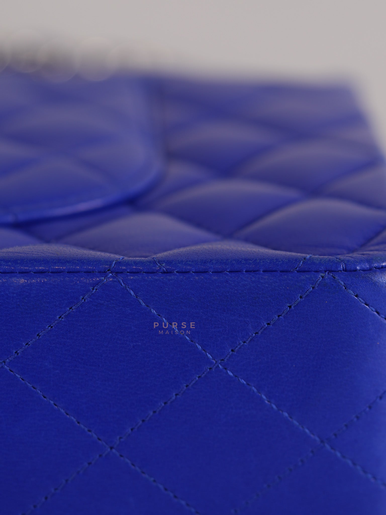 Classic Double Flap Medium Blue Lambskin Leather in Silver Hardware Series 13 | Purse Maison Luxury Bags Shop