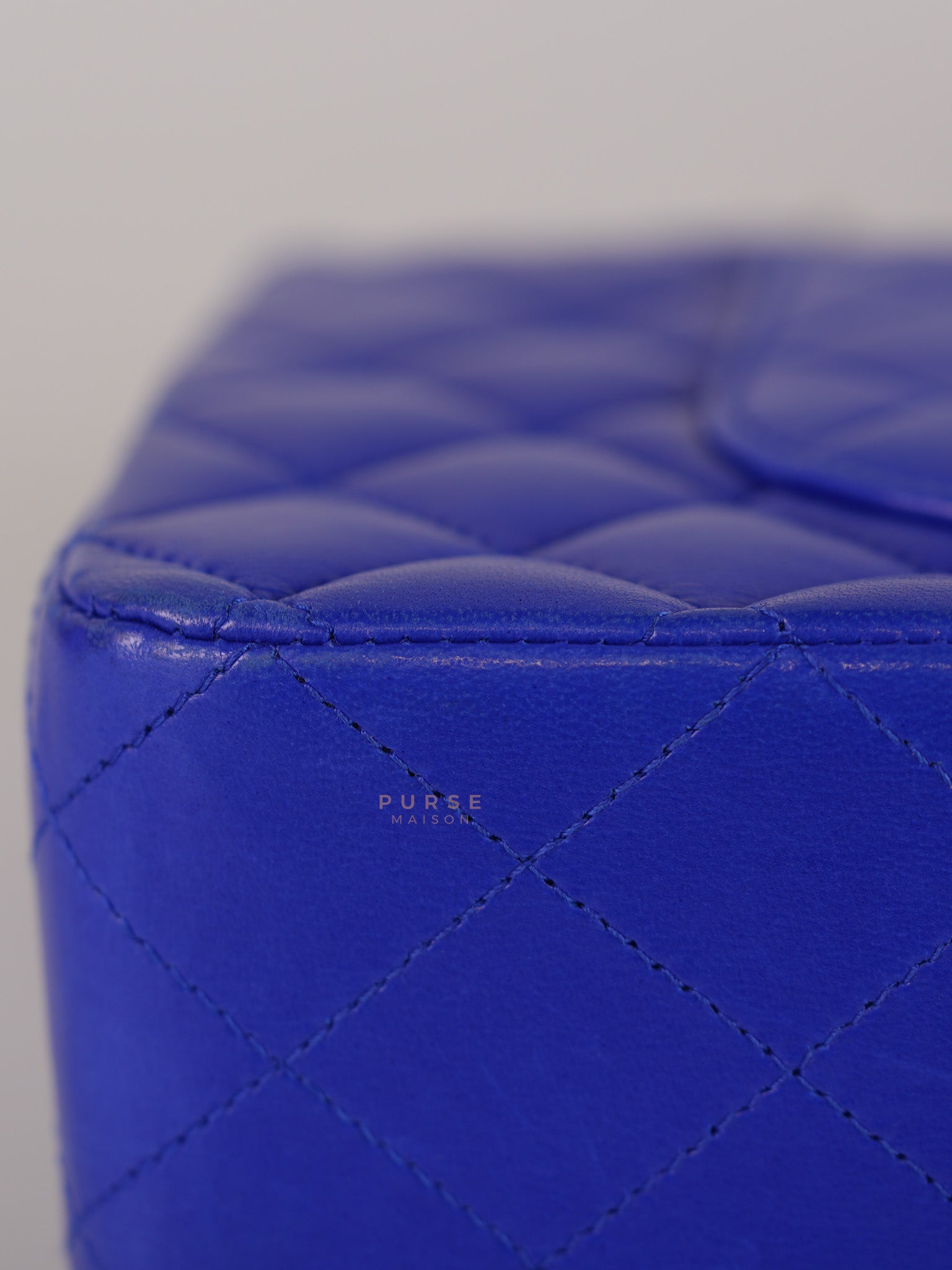 Classic Double Flap Medium Blue Lambskin Leather in Silver Hardware Series 13 | Purse Maison Luxury Bags Shop