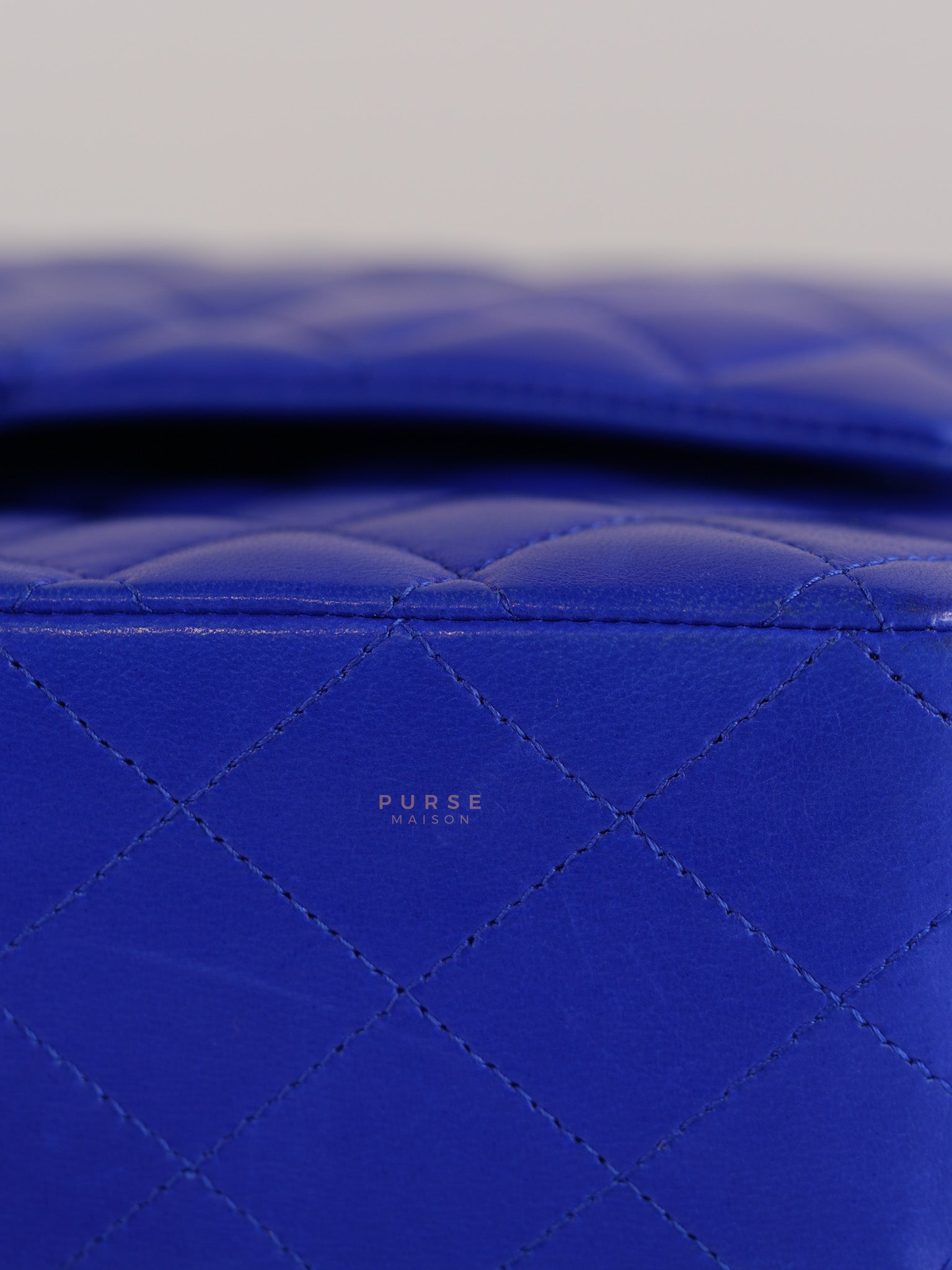 Classic Double Flap Medium Blue Lambskin Leather in Silver Hardware Series 13 | Purse Maison Luxury Bags Shop