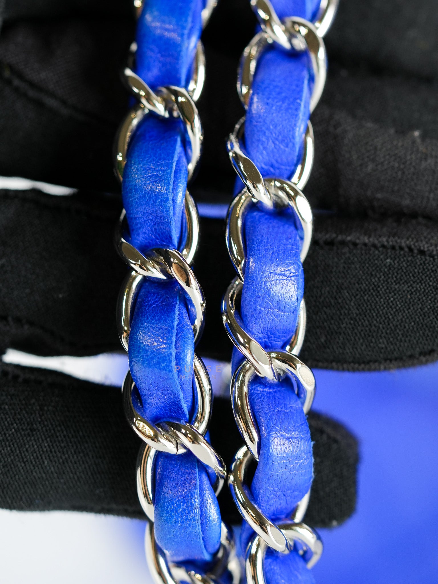 Classic Double Flap Medium Blue Lambskin Leather in Silver Hardware Series 13 | Purse Maison Luxury Bags Shop