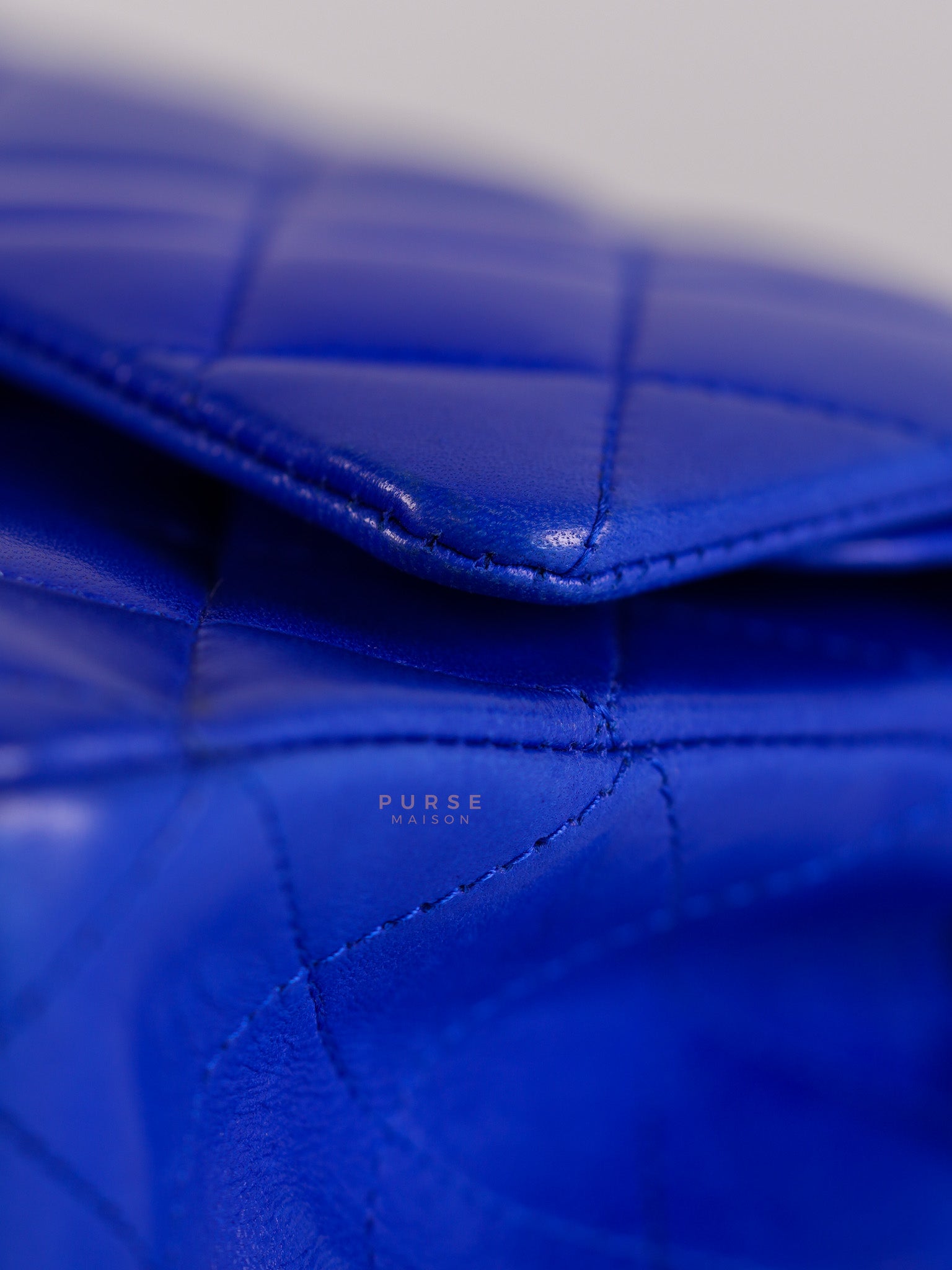 Classic Double Flap Medium Blue Lambskin Leather in Silver Hardware Series 13 | Purse Maison Luxury Bags Shop
