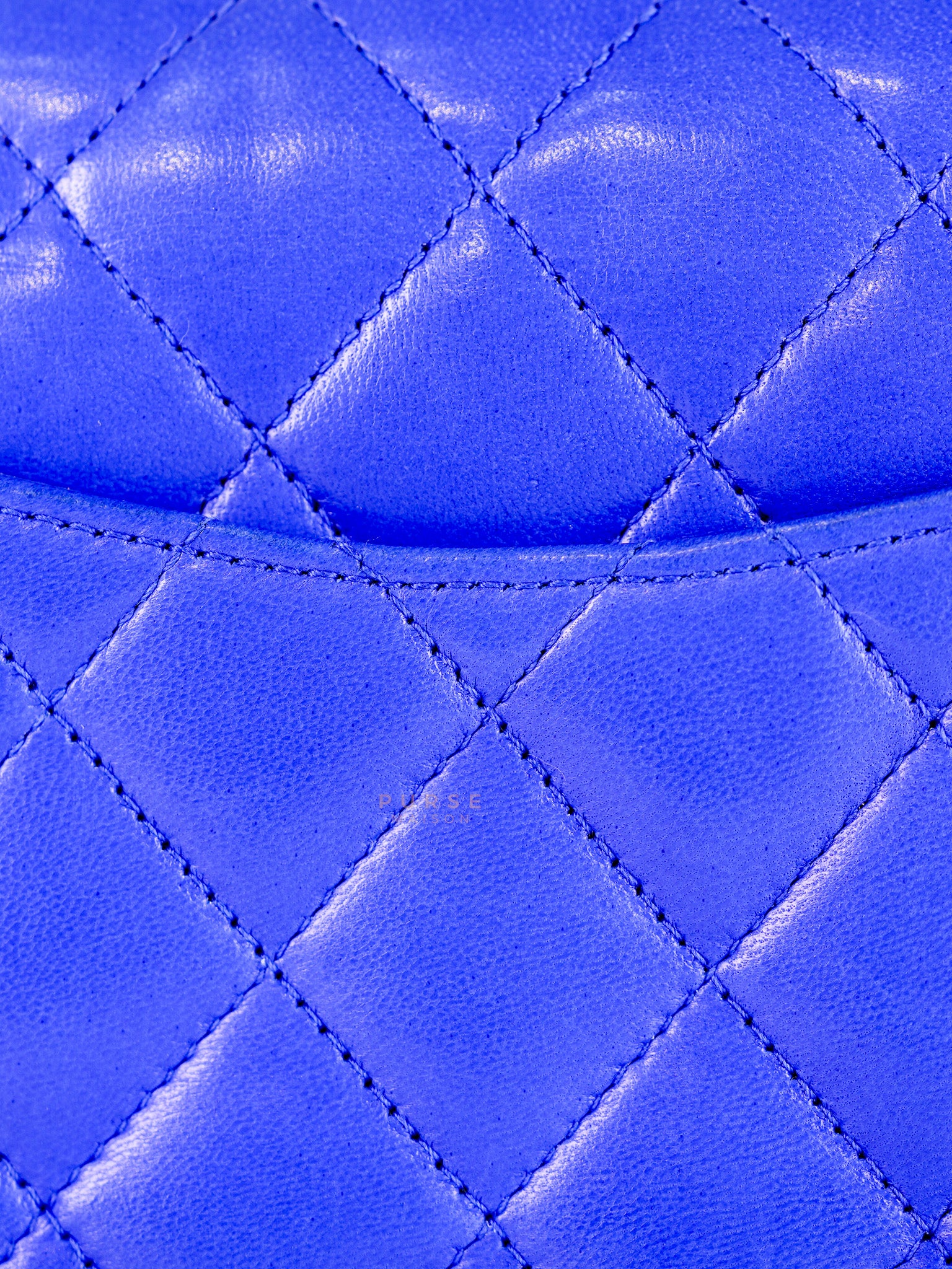 Classic Double Flap Medium Blue Lambskin Leather in Silver Hardware Series 13 | Purse Maison Luxury Bags Shop