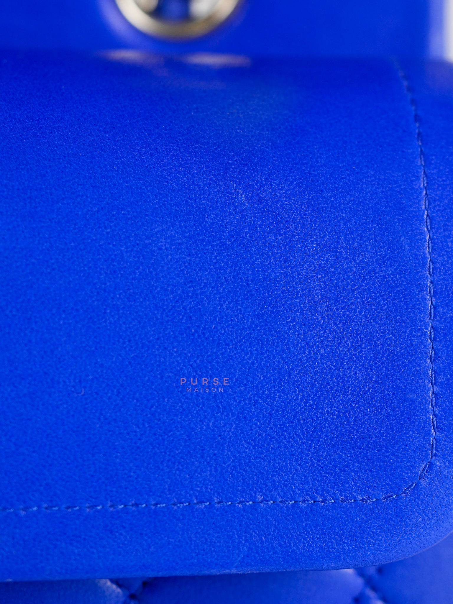Classic Double Flap Medium Blue Lambskin Leather in Silver Hardware Series 13 | Purse Maison Luxury Bags Shop
