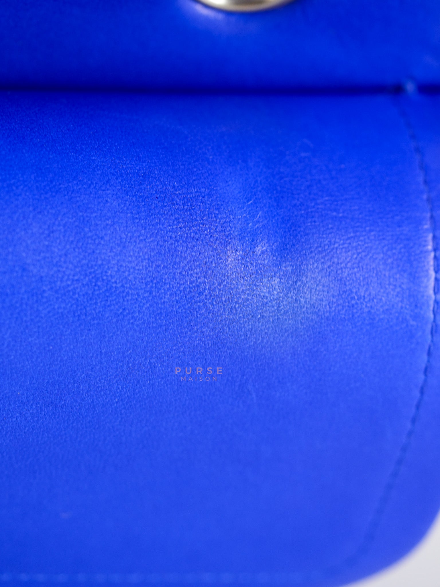 Classic Double Flap Medium Blue Lambskin Leather in Silver Hardware Series 13 | Purse Maison Luxury Bags Shop