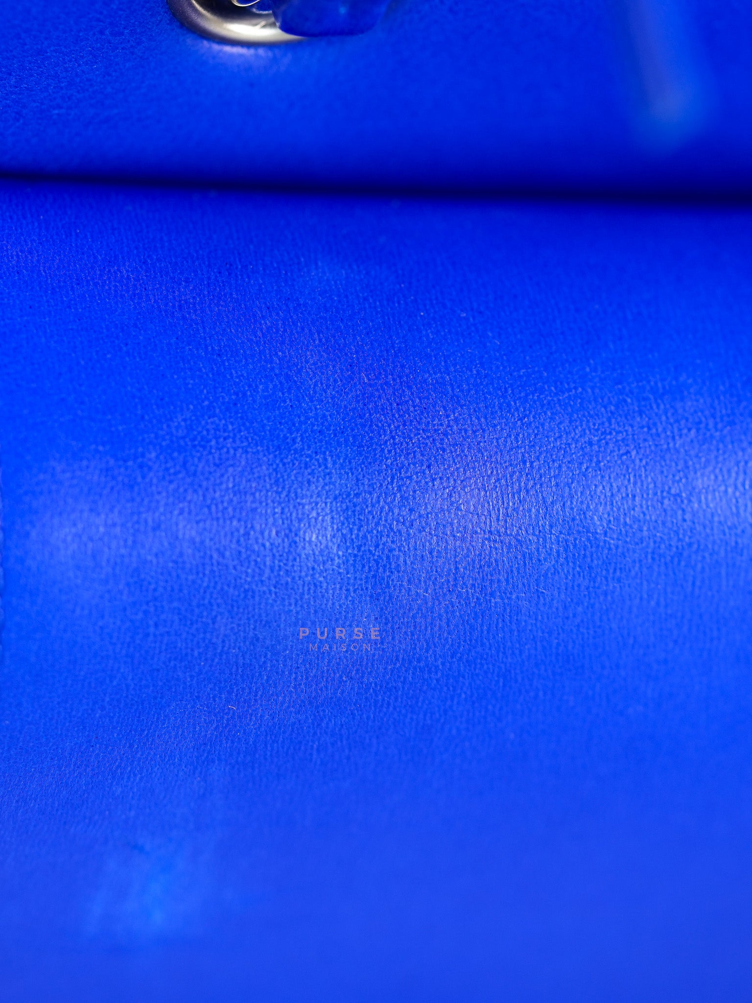 Classic Double Flap Medium Blue Lambskin Leather in Silver Hardware Series 13 | Purse Maison Luxury Bags Shop