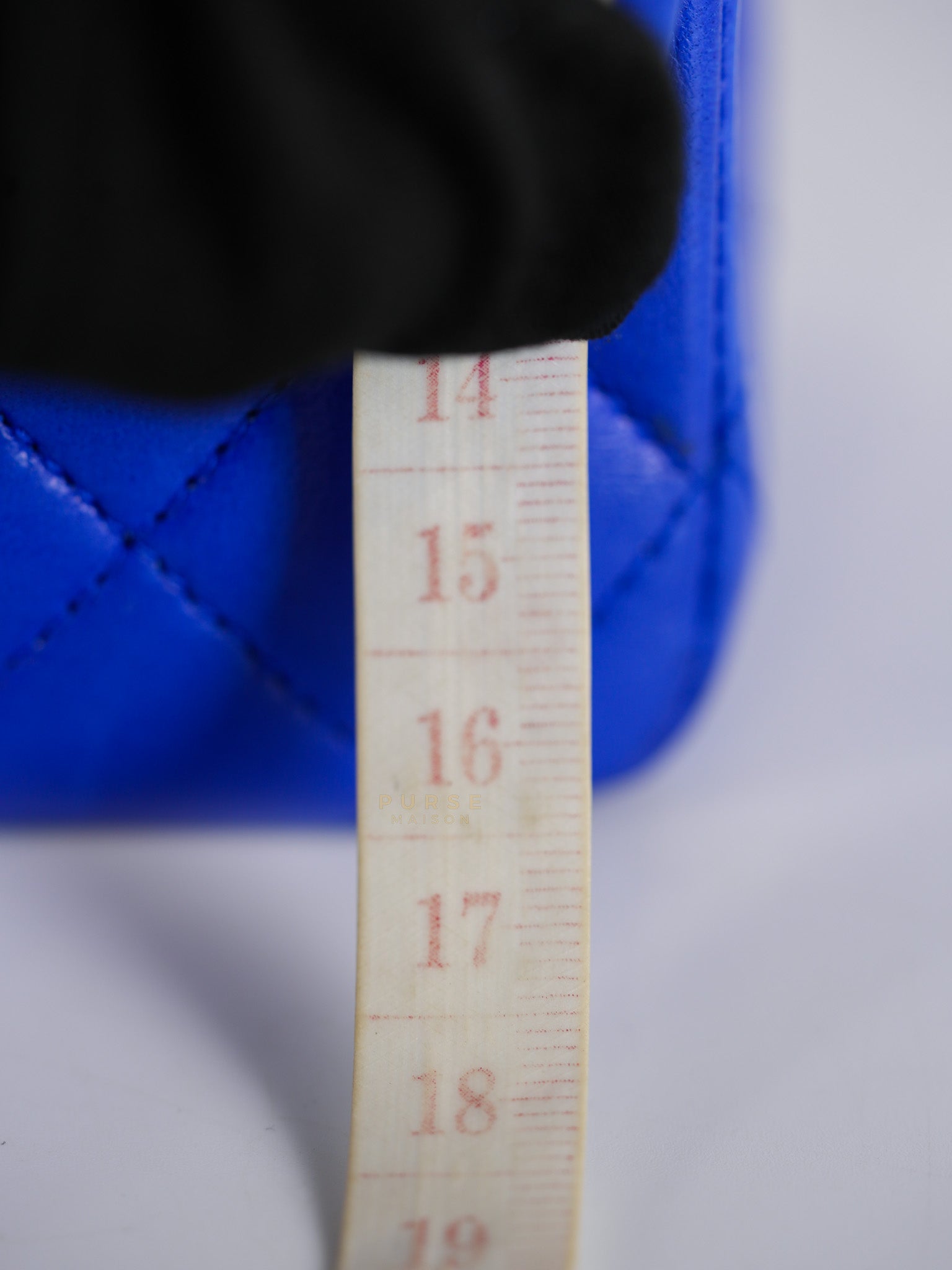 Classic Double Flap Medium Blue Lambskin Leather in Silver Hardware Series 13 | Purse Maison Luxury Bags Shop