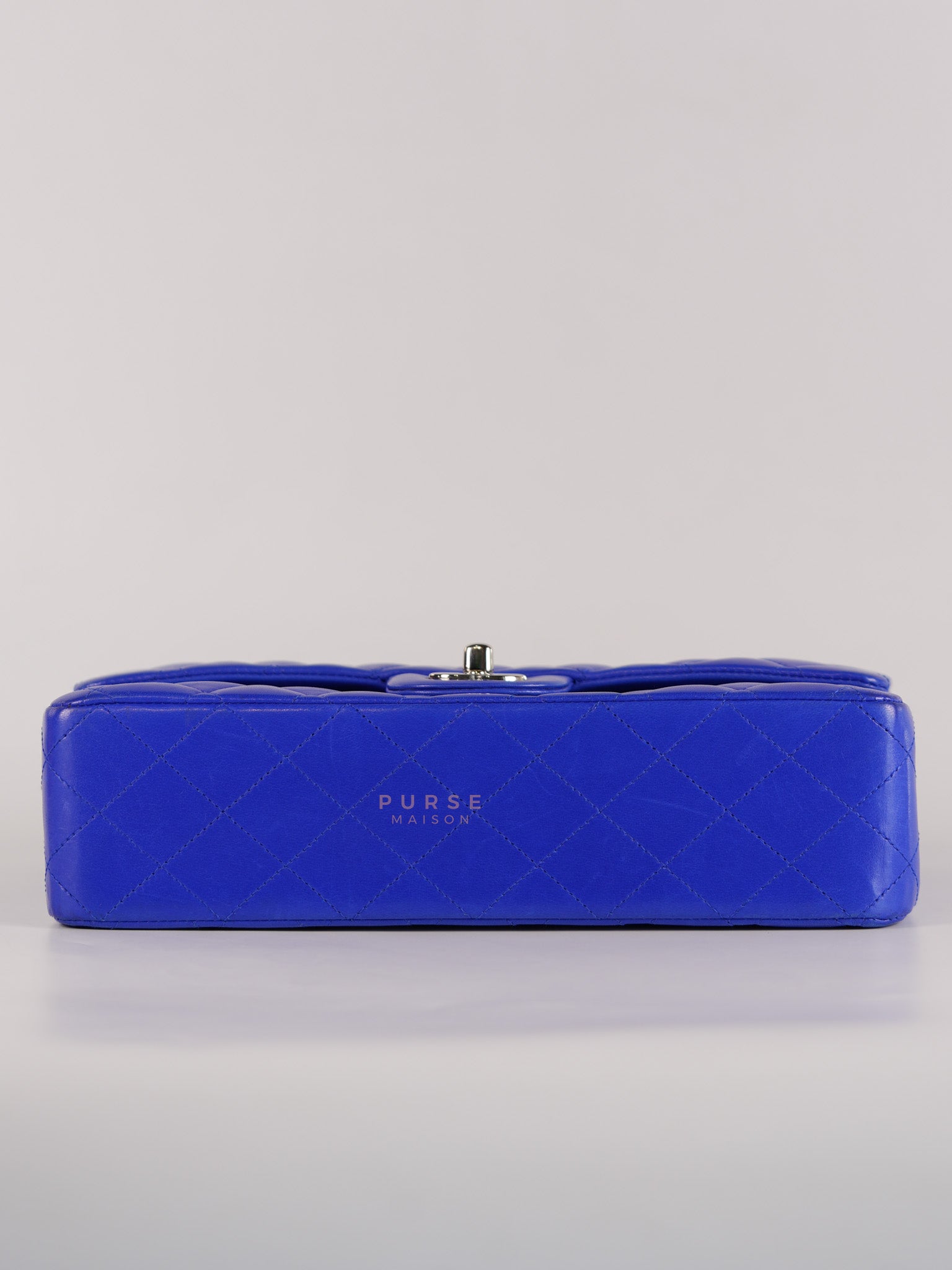 Classic Double Flap Medium Blue Lambskin Leather in Silver Hardware Series 13 | Purse Maison Luxury Bags Shop