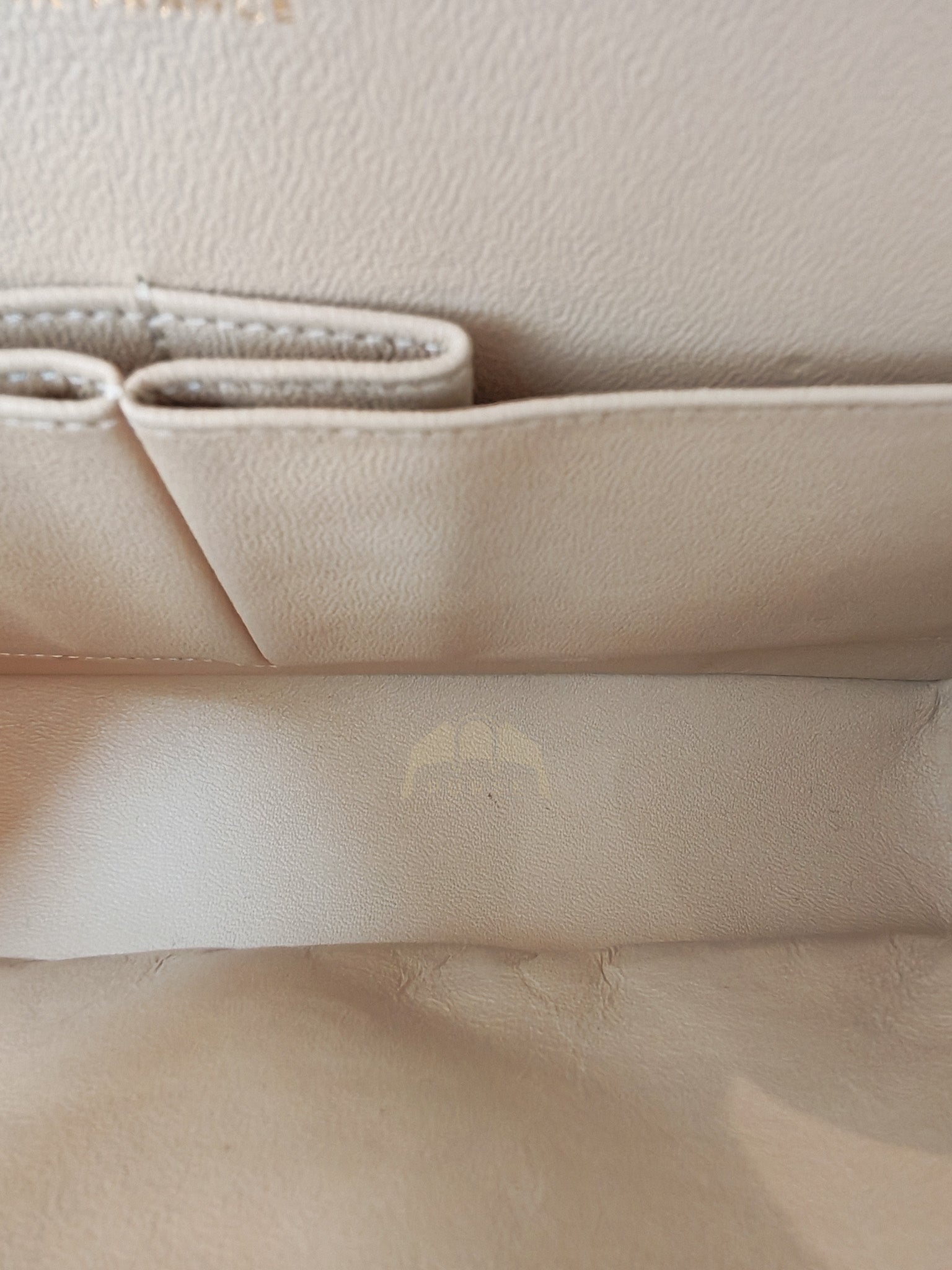 Classic Double Flap Medium in Beige Clair Caviar Leather and Gold Hardware Series 13 | Purse Maison Luxury Bags Shop