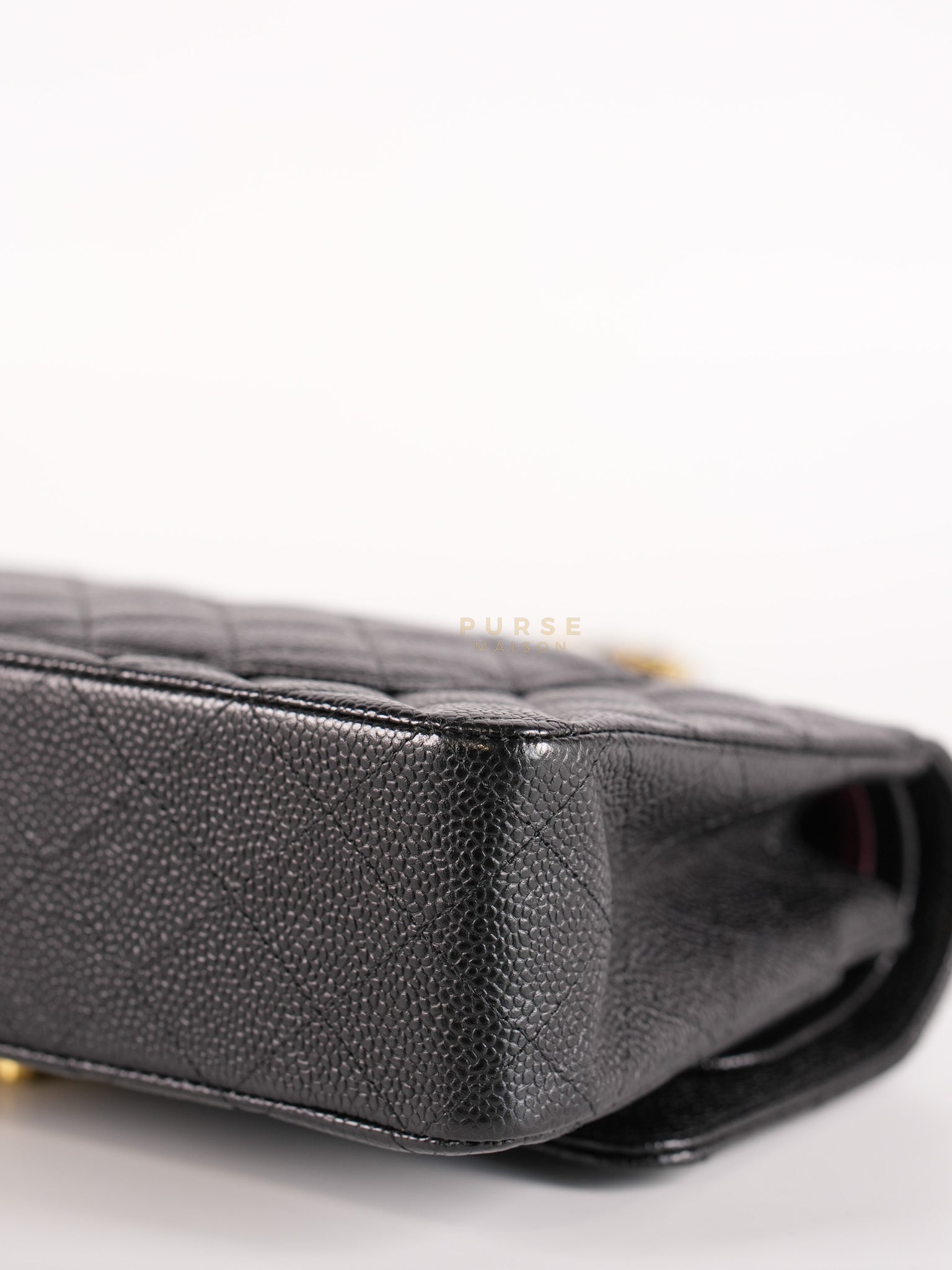 Classic Double Flap Medium in Black Caviar Gold Hardware (Series 20) | Purse Maison Luxury Bags Shop