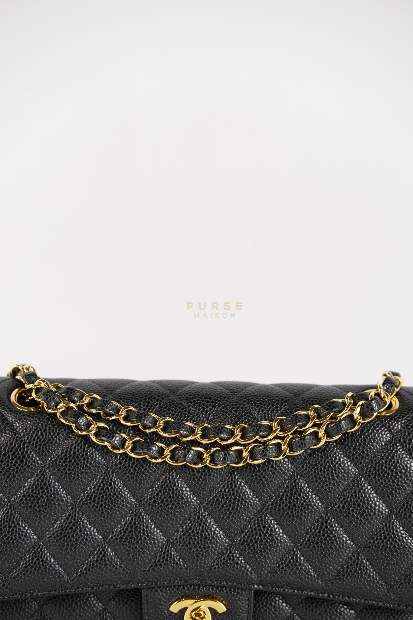 Classic Double Flap Medium in Black Caviar Gold Hardware (Series 20) | Purse Maison Luxury Bags Shop
