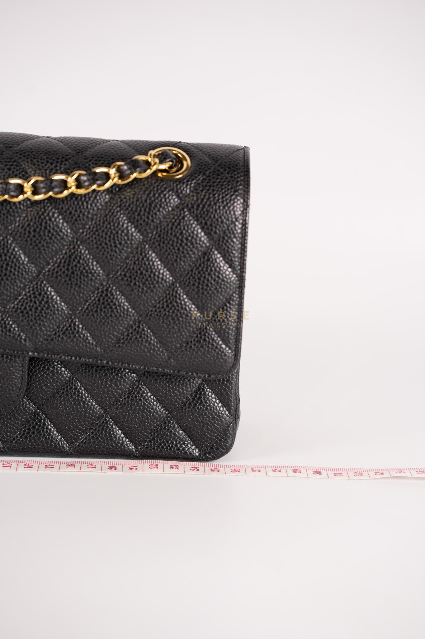 Classic Double Flap Medium in Black Caviar Gold Hardware (Series 20) | Purse Maison Luxury Bags Shop