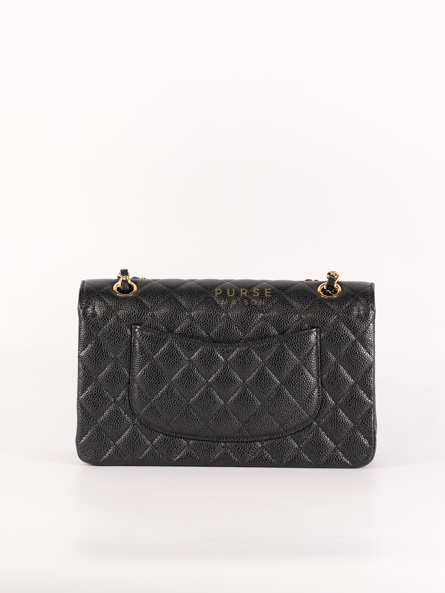 Classic Double Flap Medium in Black Caviar Gold Hardware (Series 20) | Purse Maison Luxury Bags Shop