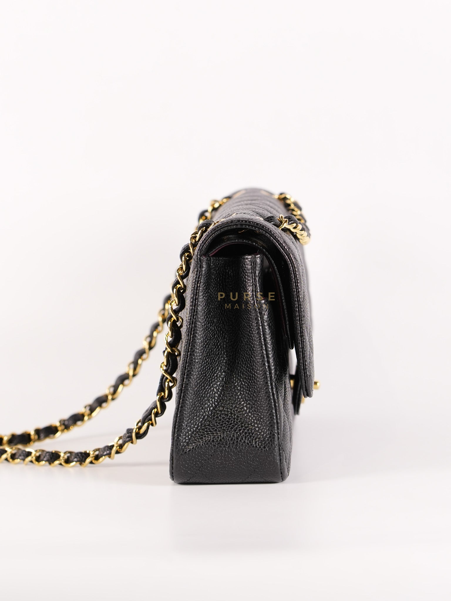 Classic Double Flap Medium in Black Caviar Gold Hardware (Series 20) | Purse Maison Luxury Bags Shop