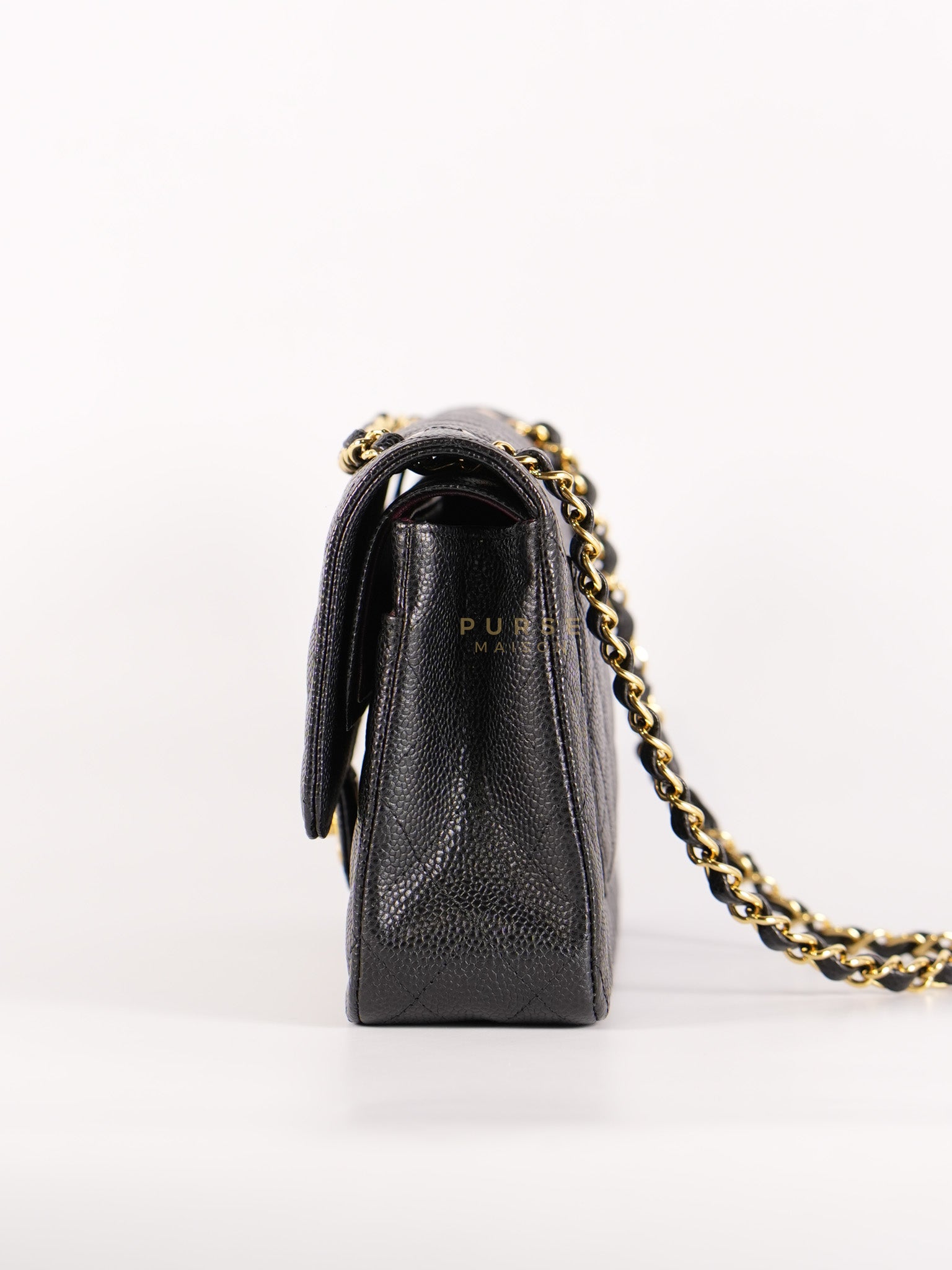 Classic Double Flap Medium in Black Caviar Gold Hardware (Series 20) | Purse Maison Luxury Bags Shop