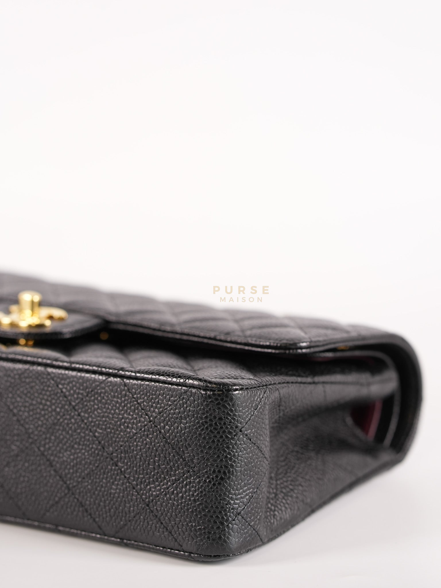 Classic Double Flap Medium in Black Caviar Gold Hardware (Series 20) | Purse Maison Luxury Bags Shop