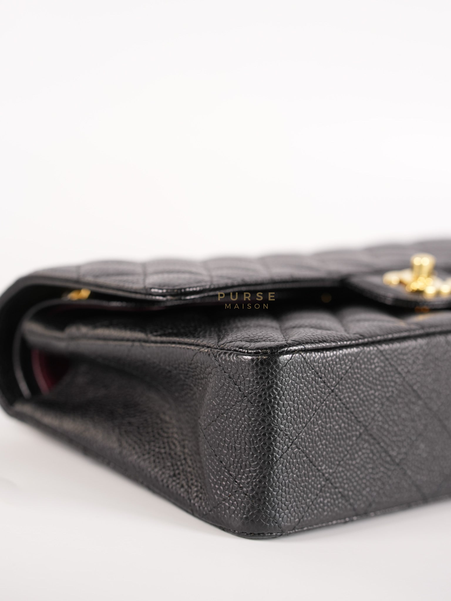 Classic Double Flap Medium in Black Caviar Gold Hardware (Series 20) | Purse Maison Luxury Bags Shop