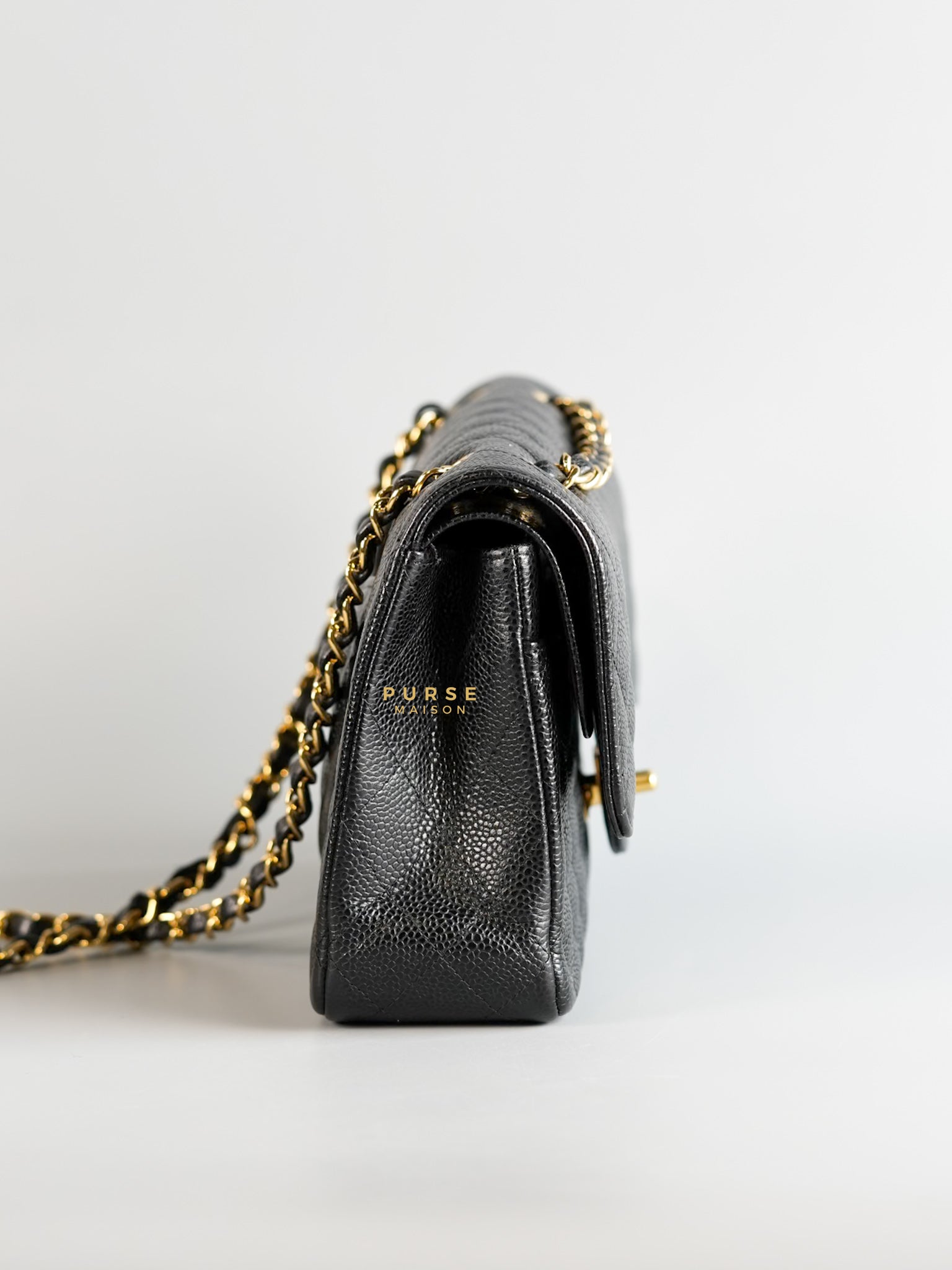 Classic Double Flap Medium in Black Caviar & Gold Hardware Series 28 | Purse Maison Luxury Bags Shop