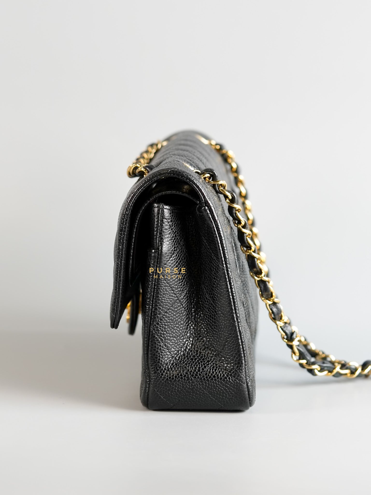 Classic Double Flap Medium in Black Caviar & Gold Hardware Series 28 | Purse Maison Luxury Bags Shop