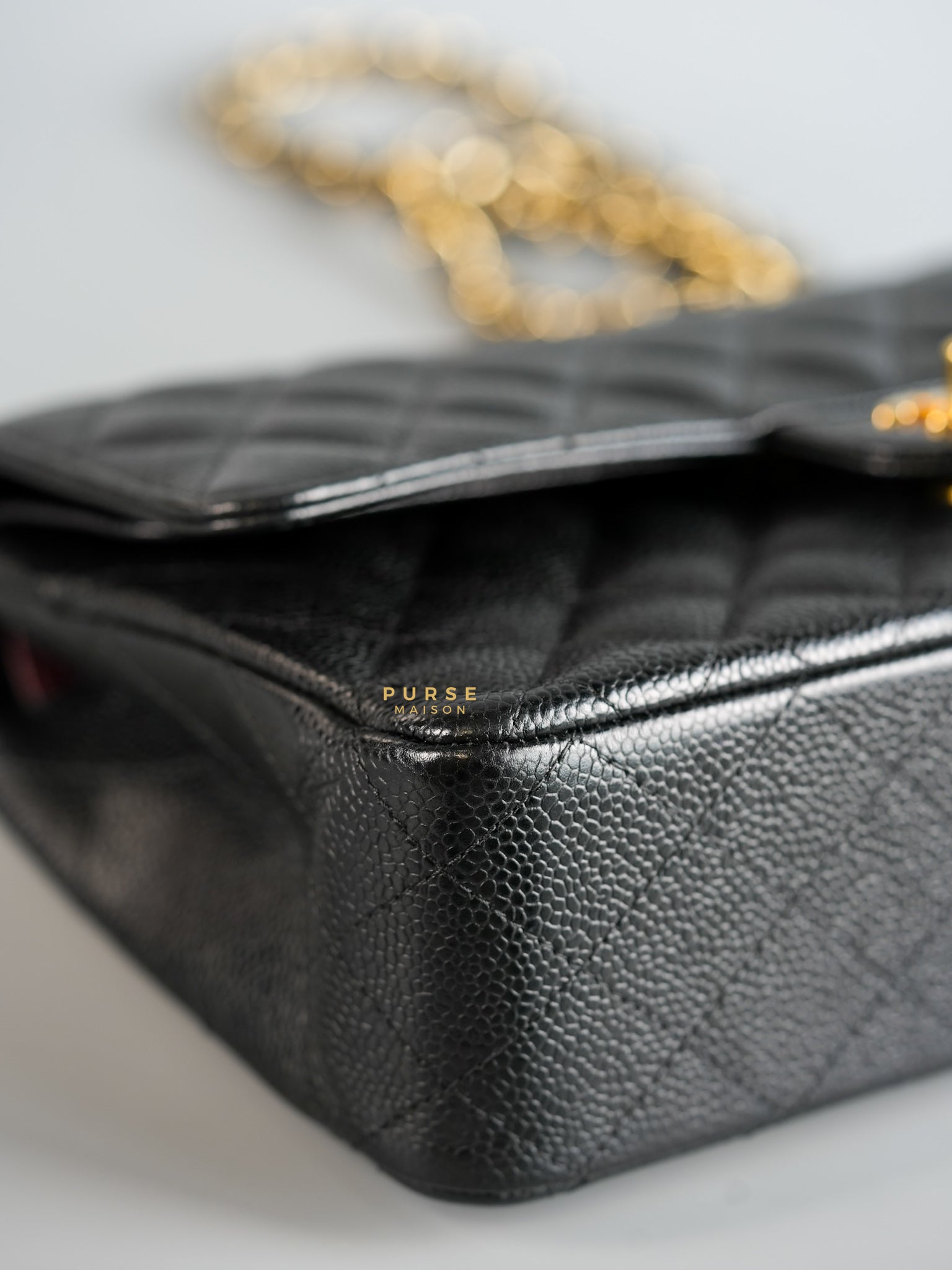 Classic Double Flap Medium in Black Caviar & Gold Hardware Series 28 | Purse Maison Luxury Bags Shop