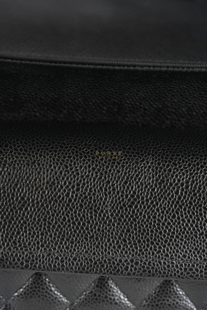 Classic Double Flap Medium in Black Caviar Leather and Gold Hardware (Microchip) | Purse Maison Luxury Bags Shop