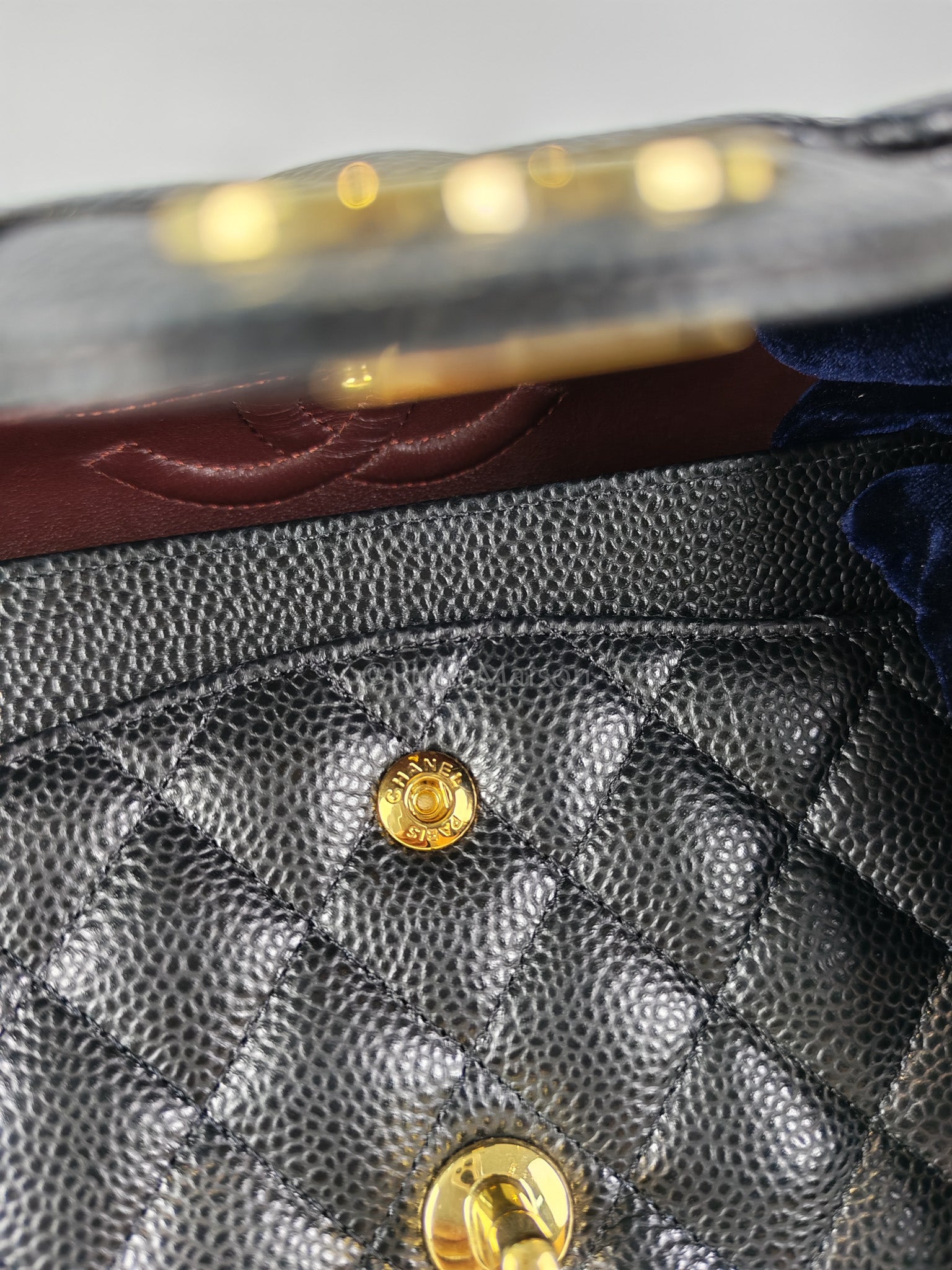 Classic Double Flap Medium in Black Caviar Leather and Gold Hardware (Microchip) | Purse Maison Luxury Bags Shop