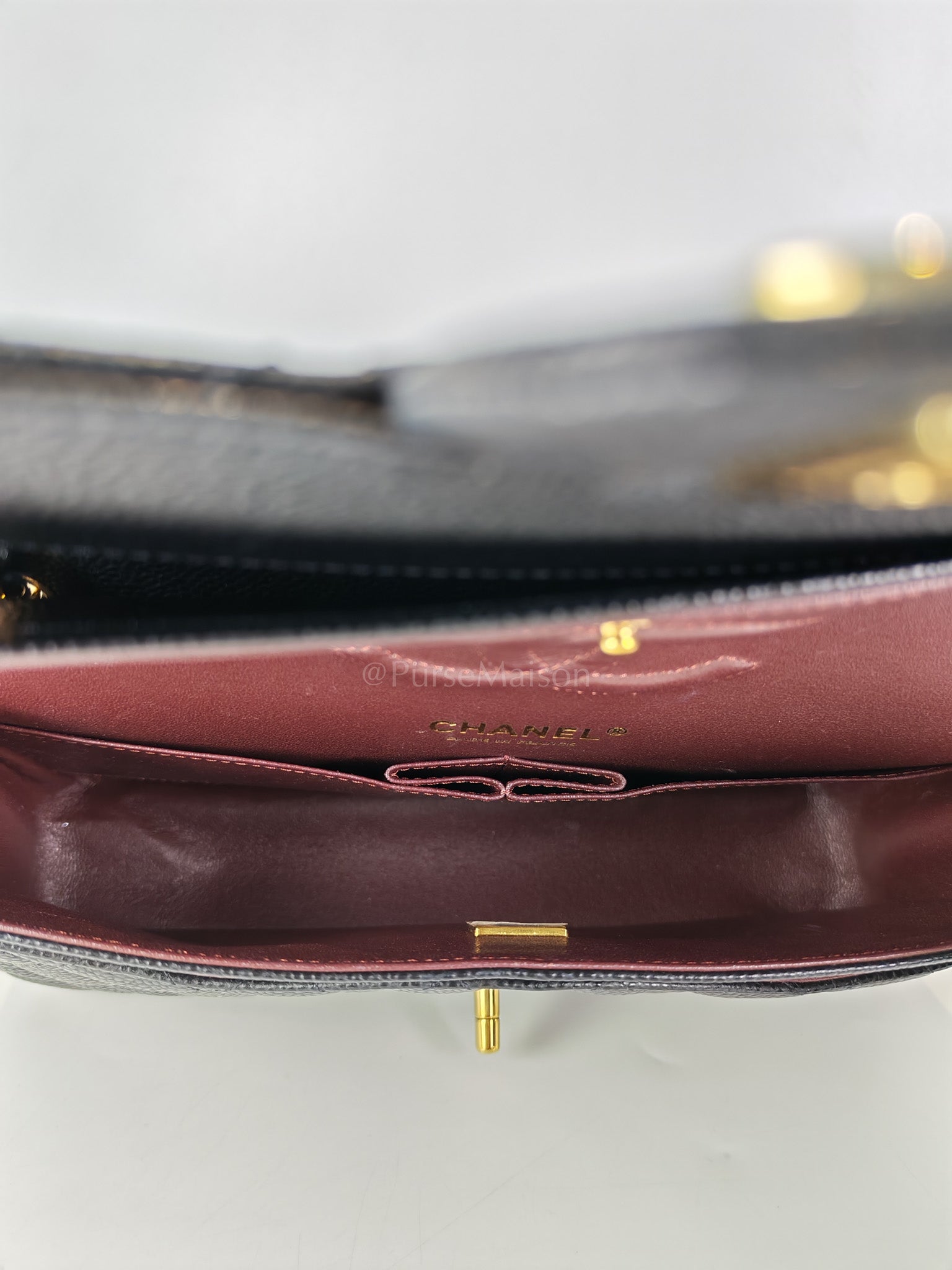 Classic Double Flap Medium in Black Caviar Leather and Gold Hardware (Microchip) | Purse Maison Luxury Bags Shop