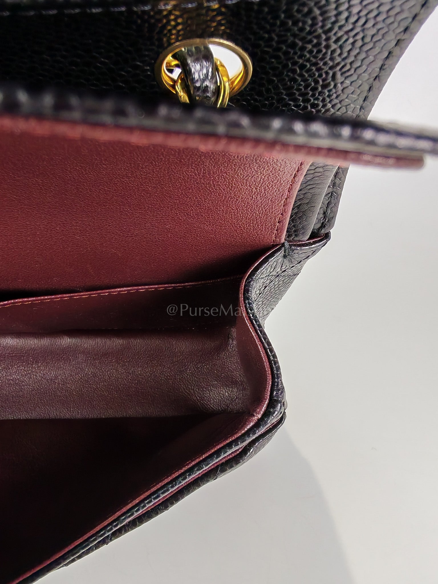 Classic Double Flap Medium in Black Caviar Leather and Gold Hardware (Microchip) | Purse Maison Luxury Bags Shop