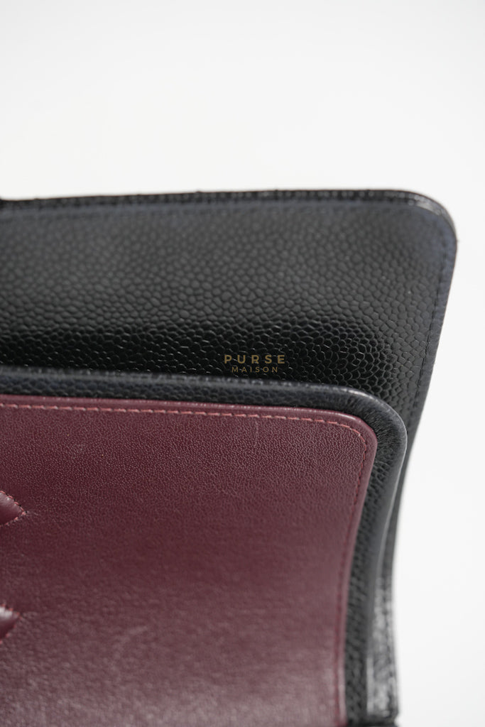 Classic Double Flap Medium in Black Caviar Leather and Gold Hardware (Microchip) | Purse Maison Luxury Bags Shop