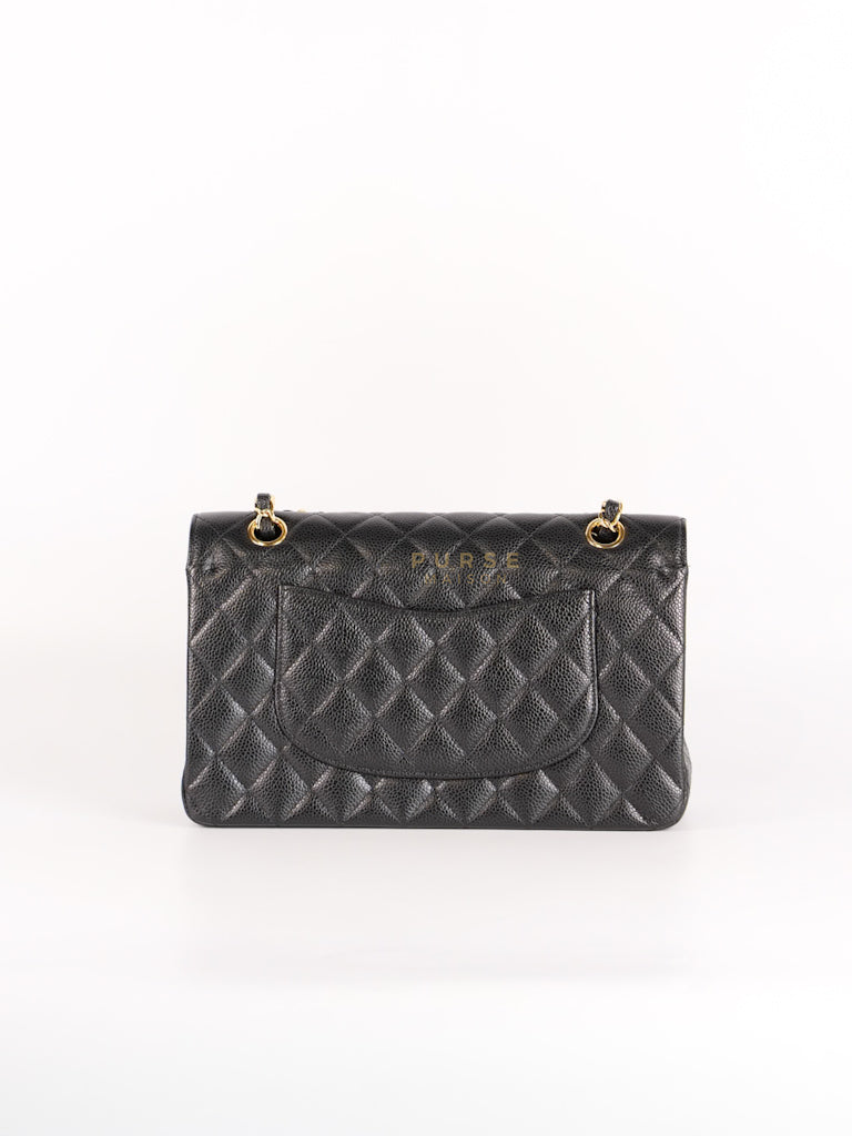 Classic Double Flap Medium in Black Caviar Leather and Gold Hardware Series 19 | Purse Maison Luxury Bags Shop