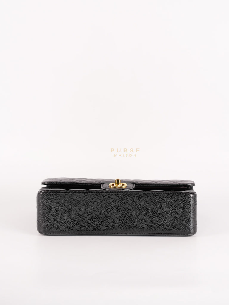 Classic Double Flap Medium in Black Caviar Leather and Gold Hardware Series 19 | Purse Maison Luxury Bags Shop