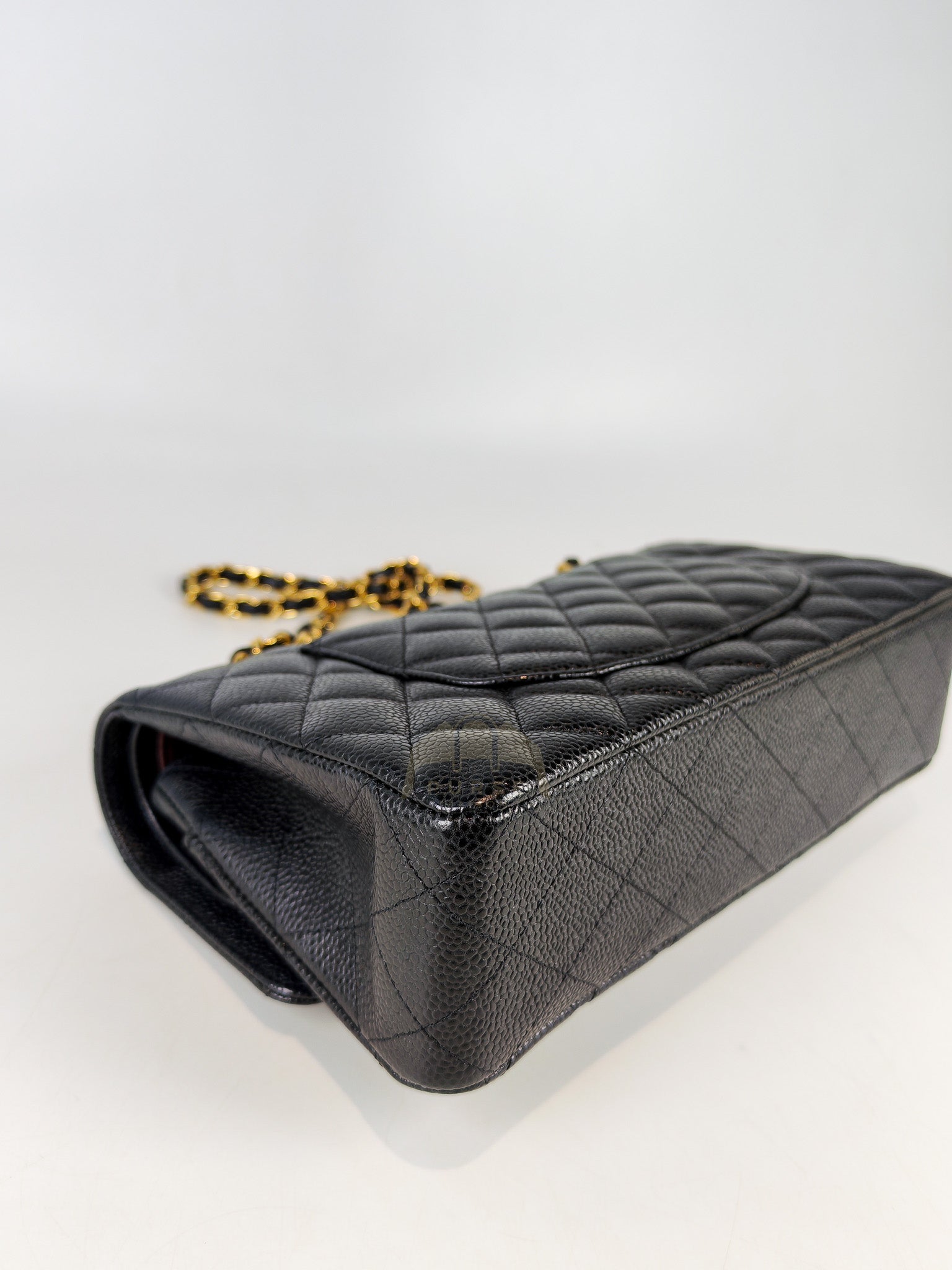 Classic Double Flap Medium in Black Caviar Leather and Gold Hardware Series 20 | Purse Maison Luxury Bags Shop