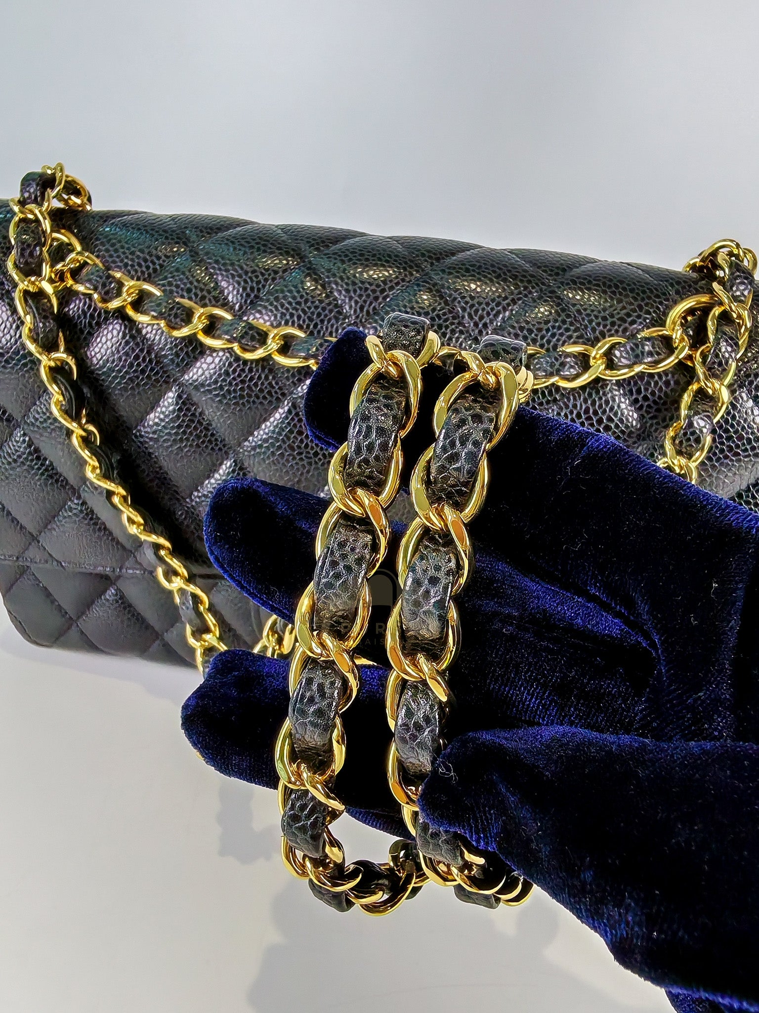 Classic Double Flap Medium in Black Caviar Leather and Gold Hardware Series 20 | Purse Maison Luxury Bags Shop