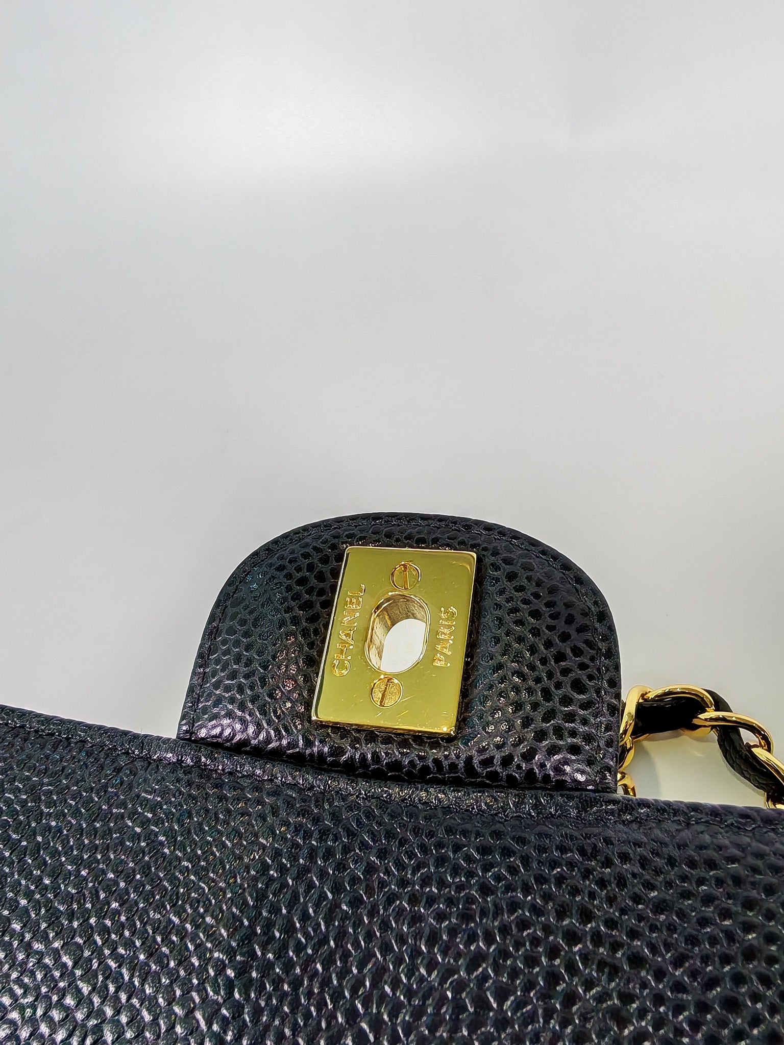 Classic Double Flap Medium in Black Caviar Leather and Gold Hardware Series 20 | Purse Maison Luxury Bags Shop