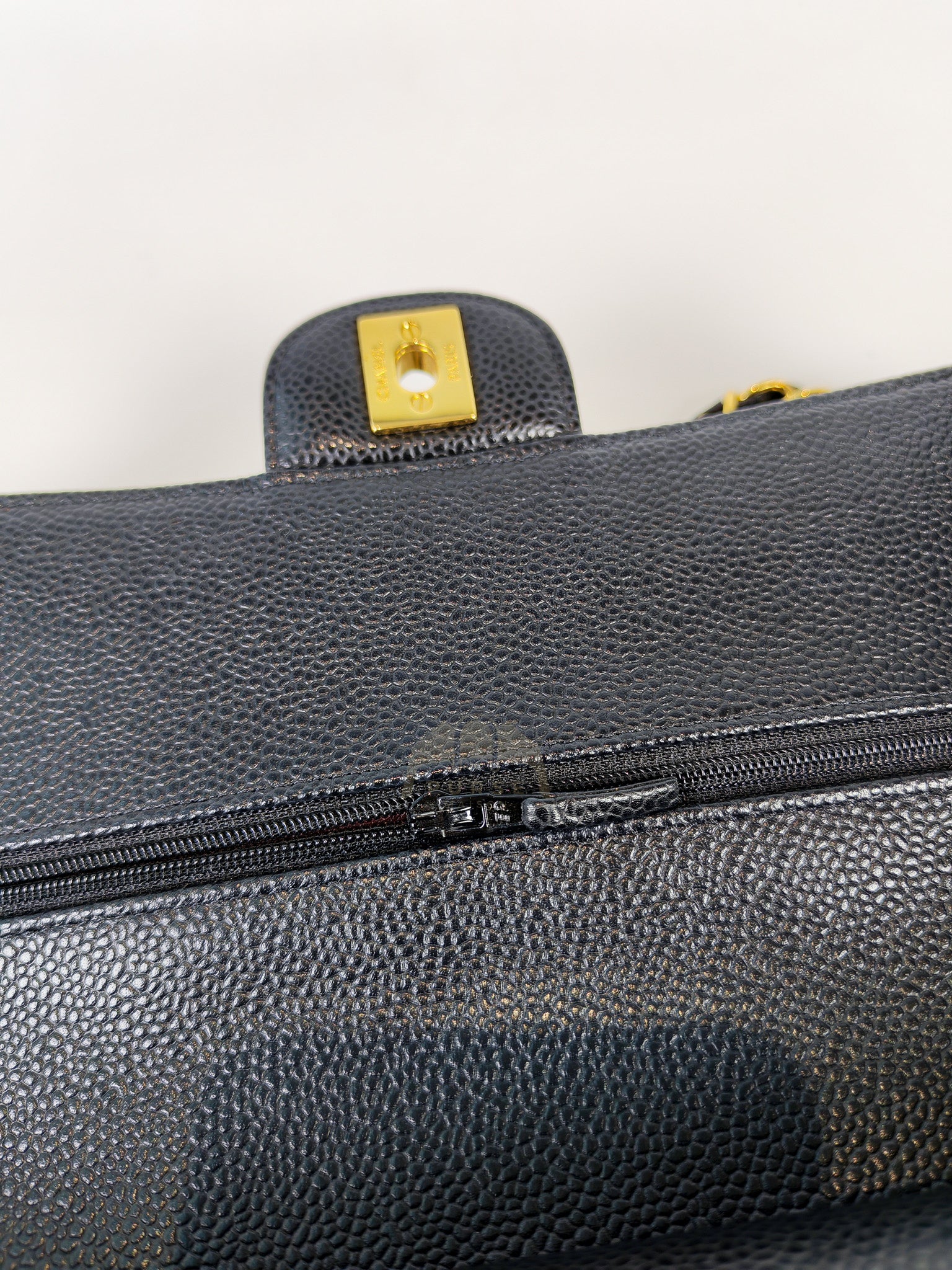 Classic Double Flap Medium in Black Caviar Leather and Gold Hardware Series 20 | Purse Maison Luxury Bags Shop